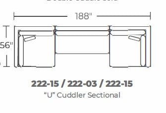 Bonnell 188 U-Shaped Cuddler Sectional Sofa - Modern L-Shaped Couch with Reversible Chaise for Living Room, Family Room & Home Theater Comfort