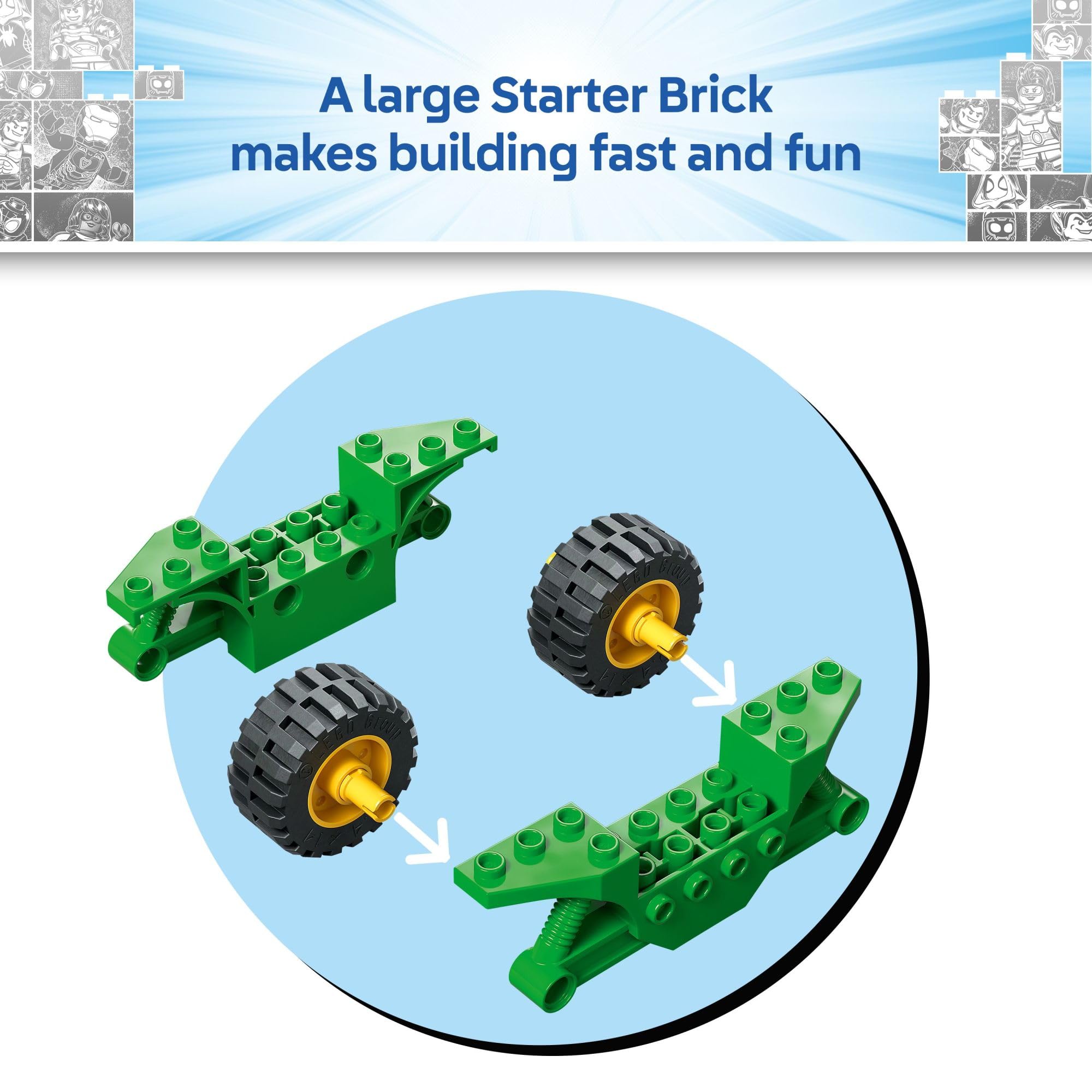LEGO Marvel Spidey and His Amazing Friends Spin & Electro Dinosaur Vehicle Chase Building Toy Set - Spiderman Car & Motorcycle Playset for Kids Ages 4+ - Perfect Birthday Gift for Boys & Girls - Creative Play for Superhero Adventures & Dinosaur Battles