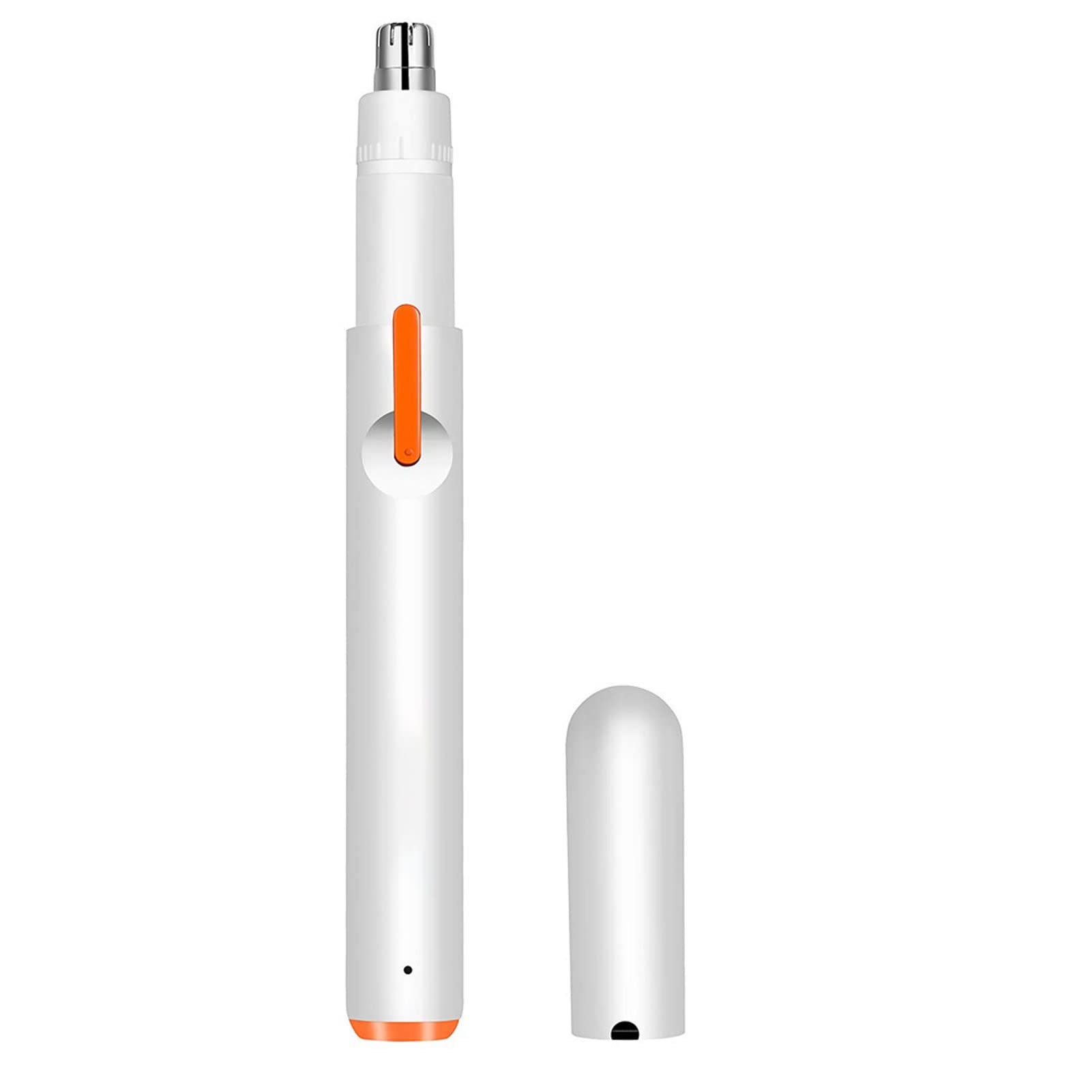 Felix Painless Nose & Ear Hair Trimmer for Men & Women - Waterproof Stainless Steel Dual Blade Facial Hair Clipper - Easy Clean White Trimmer for Grooming, Travel & Home Use