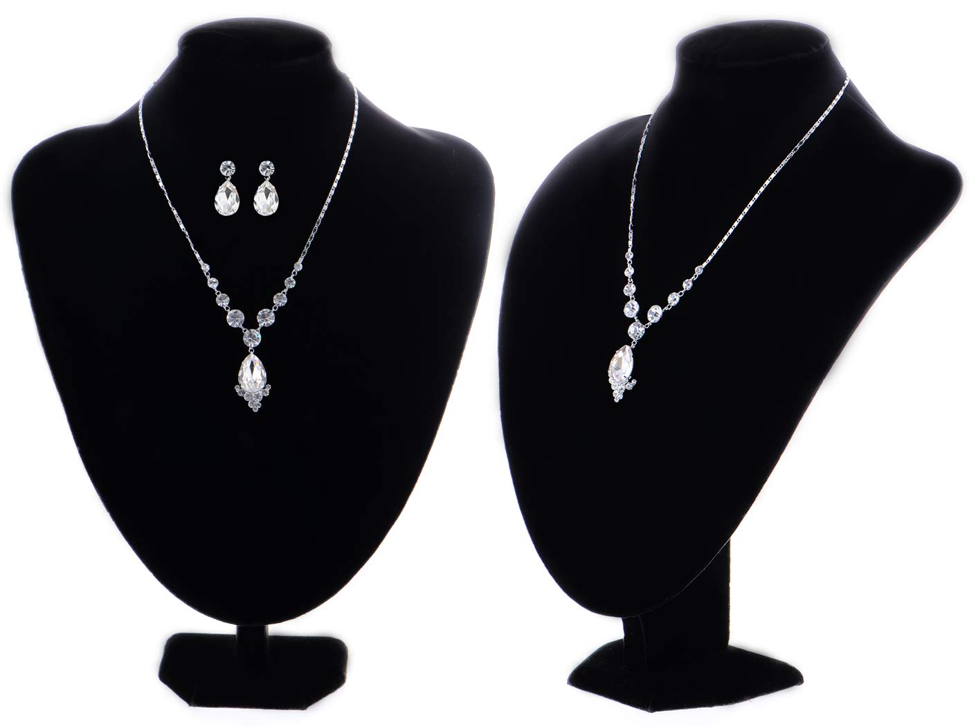 Alilang Elegant Crystal Prismatic Bejeweled Charm Earrings & Necklace Set - Perfect for Weddings, Parties & Special Occasions
