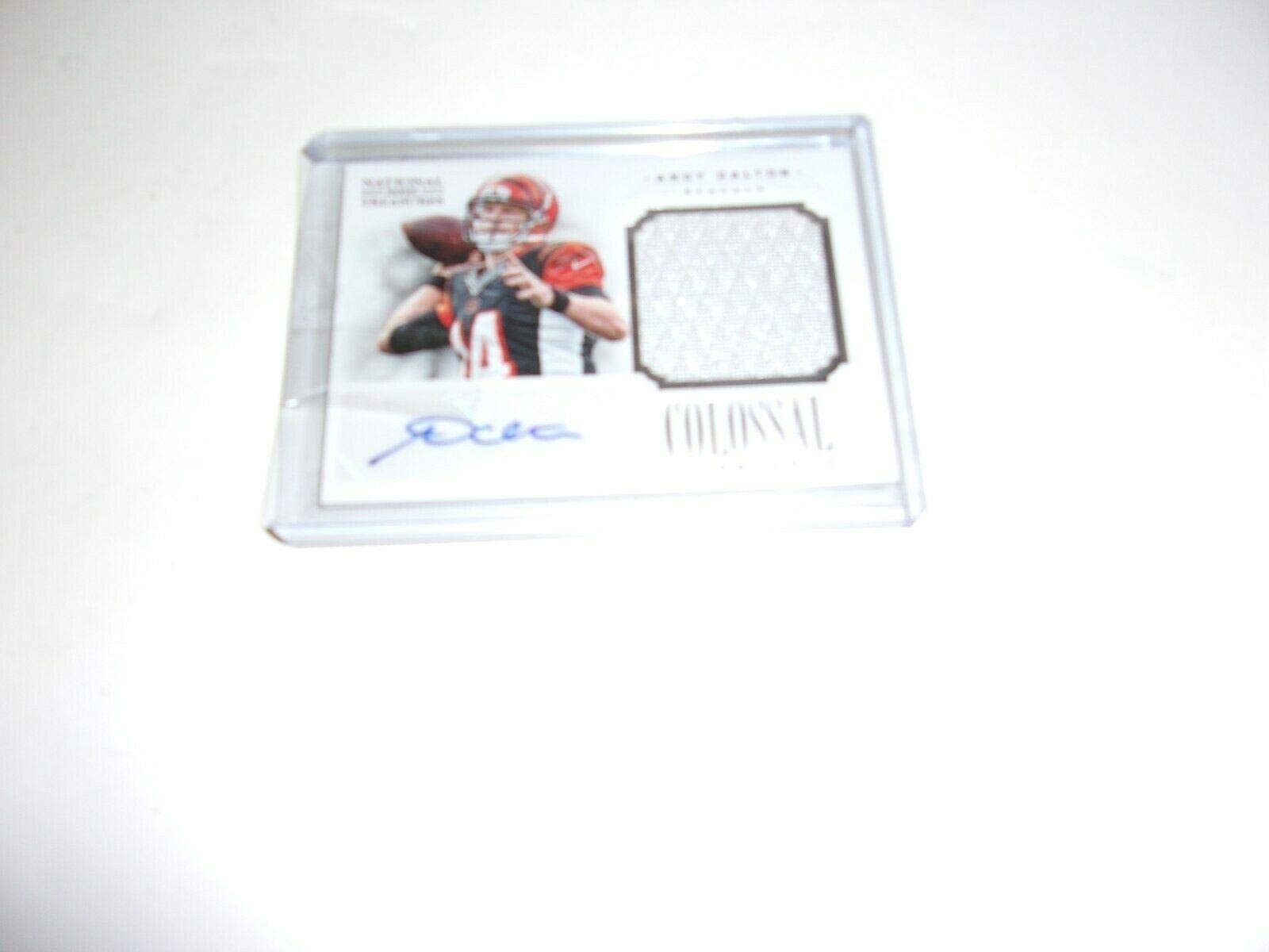 Andy Dalton 2012 National Treasures Game Used Jersey Auto 14/25 Signed Football Card - Authentic NFL Memorabilia for Collectors & Fans, Perfect for Sports Memorabilia Displays & Investment Collections