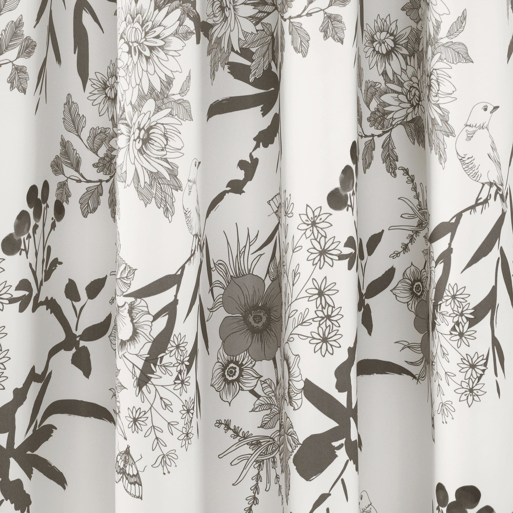Botanical Garden Light Filtering Window Curtain Panel Set - Floral Print Sheer Drapes for Living Room, Bedroom & Nursery - Soft Sunlight & Privacy - 2 Panels 84 Inch Length