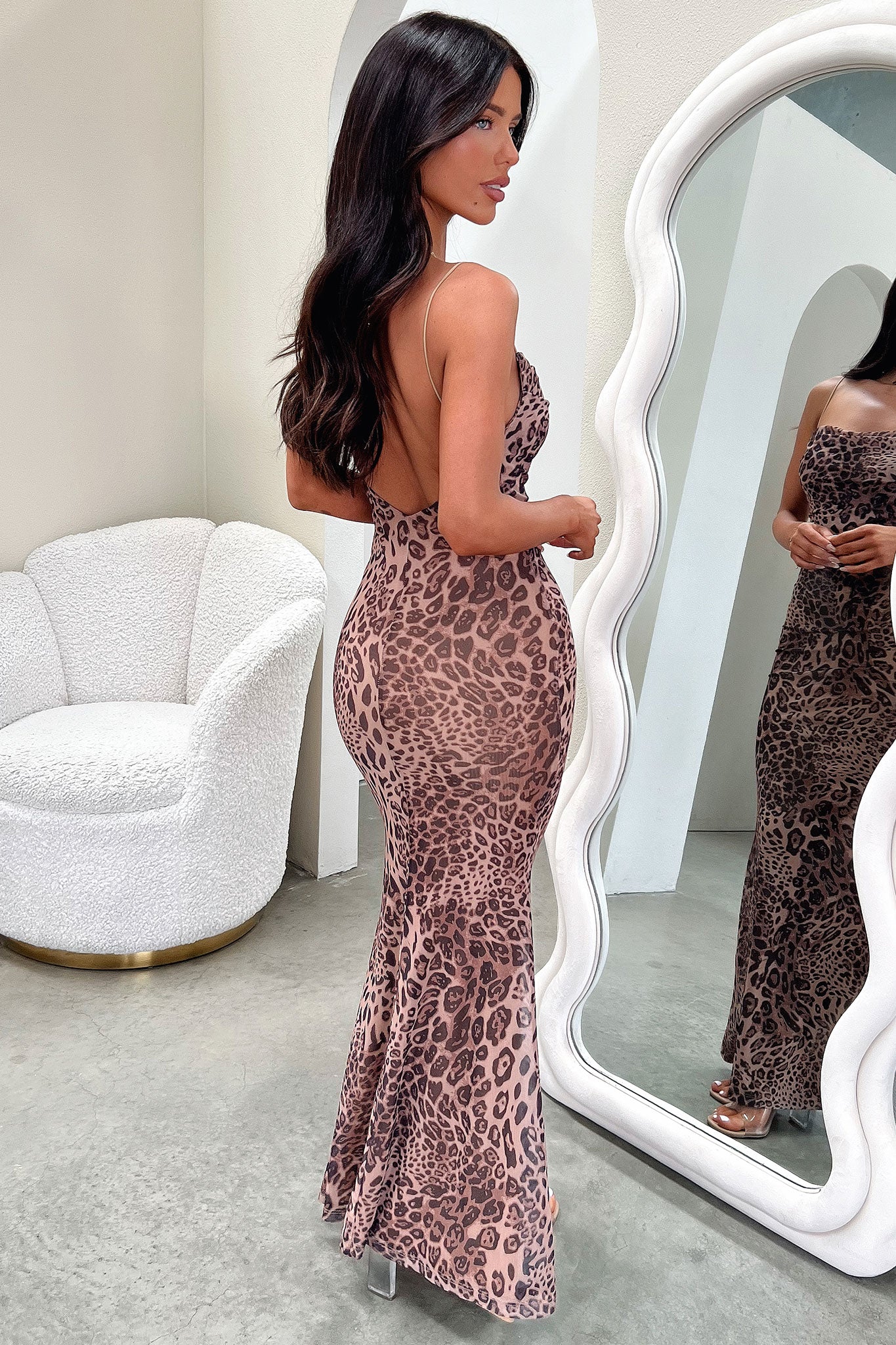 Barb Maxi Dress Leopard Print - Elegant Long Flowy Dress for Women | Perfect for Parties, Vacations & Casual Outings