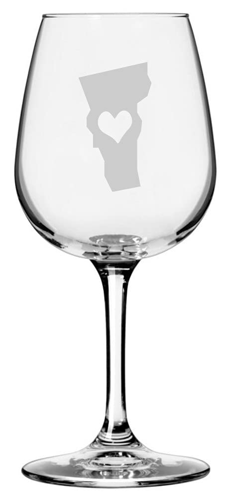 Vermont Heart Wine Glass 12.75oz - Elegant Etched All-Purpose Glass for Parties & Gifts