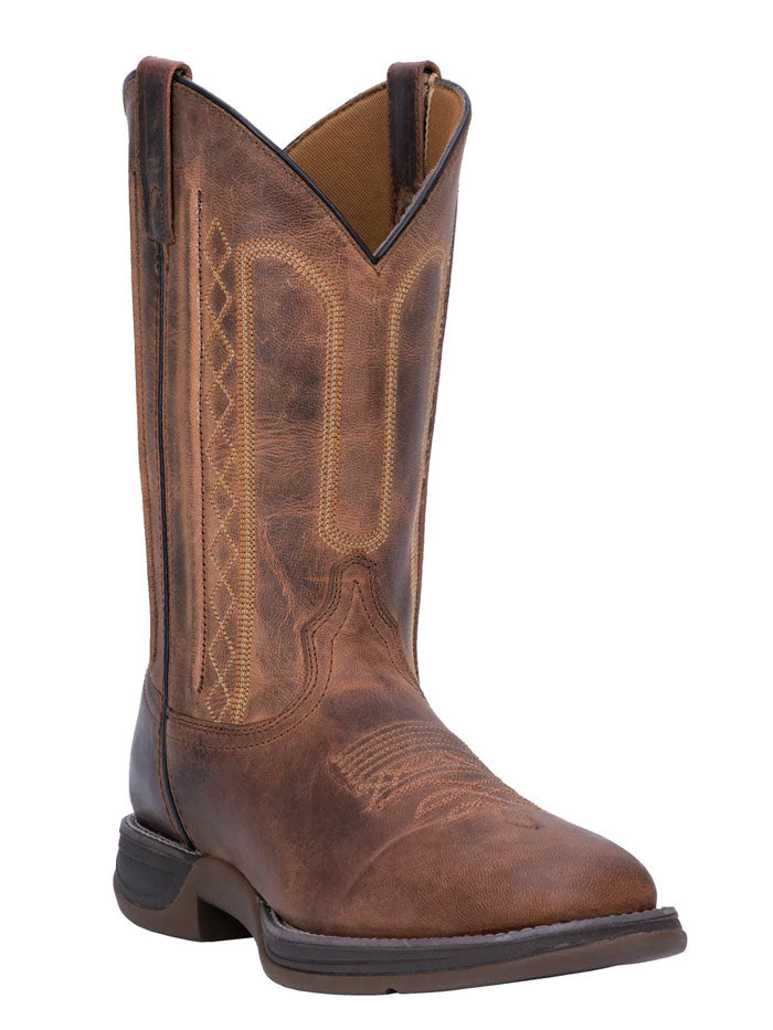 Laredo 7454 Men's Bennett Leather Boots - Distressed Tan Cowboy Boots for Western Riding & Casual Wear