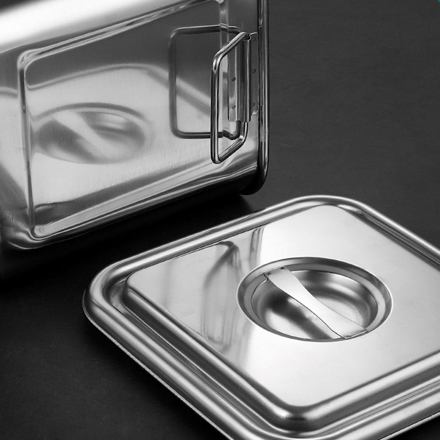 Premium 304 Stainless Steel Square Rice Storage Container with Lid & Handle - 8L Airtight Food Canister for Kitchen Counter - Perfect for Storing Rice, Flour, Grains & Coffee Beans | Ideal for Pantry Organization & Bulk Food Storage