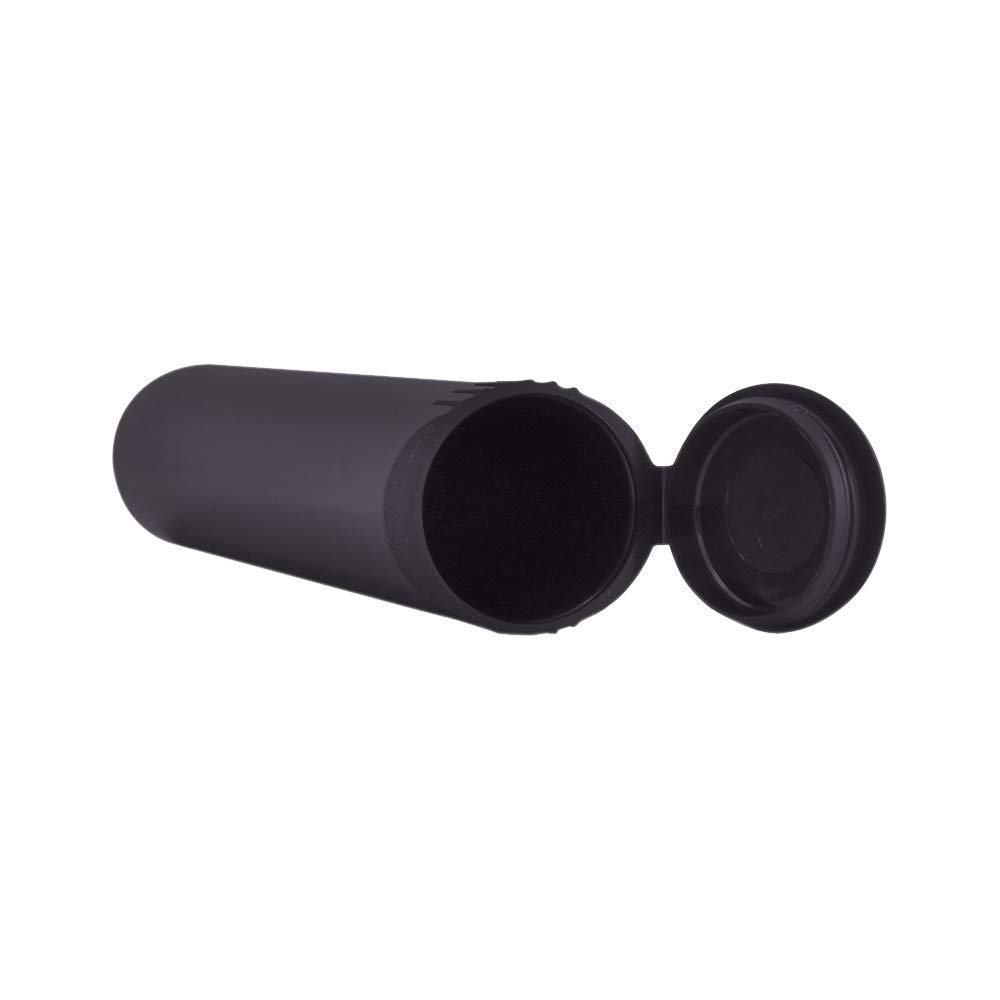 W Gallery 600 Black 98mm Open Cap Pop Top Tubes - Airtight Smell Proof Plastic Containers - Medical Grade Prescription Bottles for Pills, Herbs, Flowers & Supplements (Bulk Pack) - Perfect for Medication Storage, Travel Organizers & DIY Craft Projects