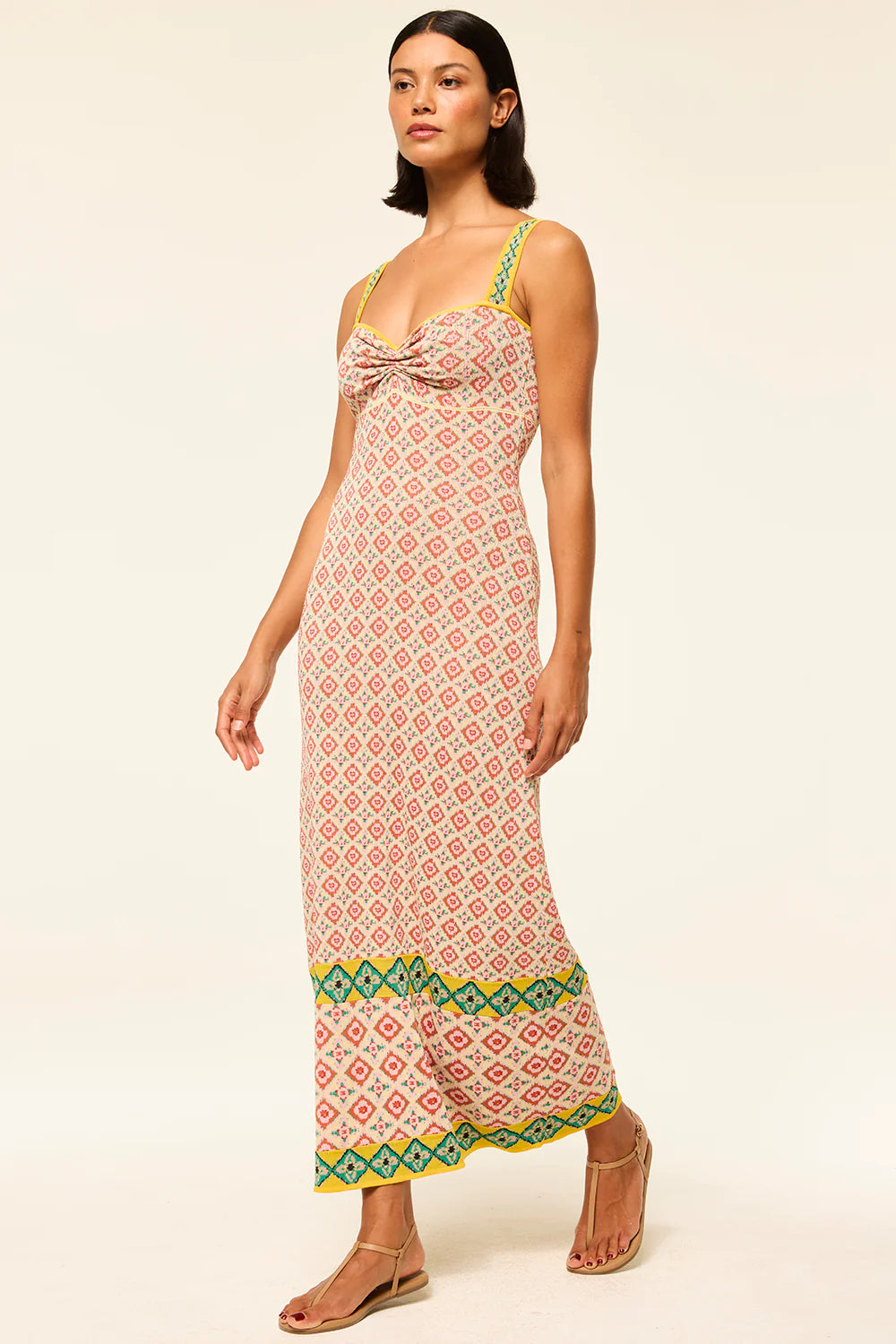 Bessie Dress Floral Block Print Women's Summer Dress - Perfect for Beach Vacation, Garden Party & Casual Outings