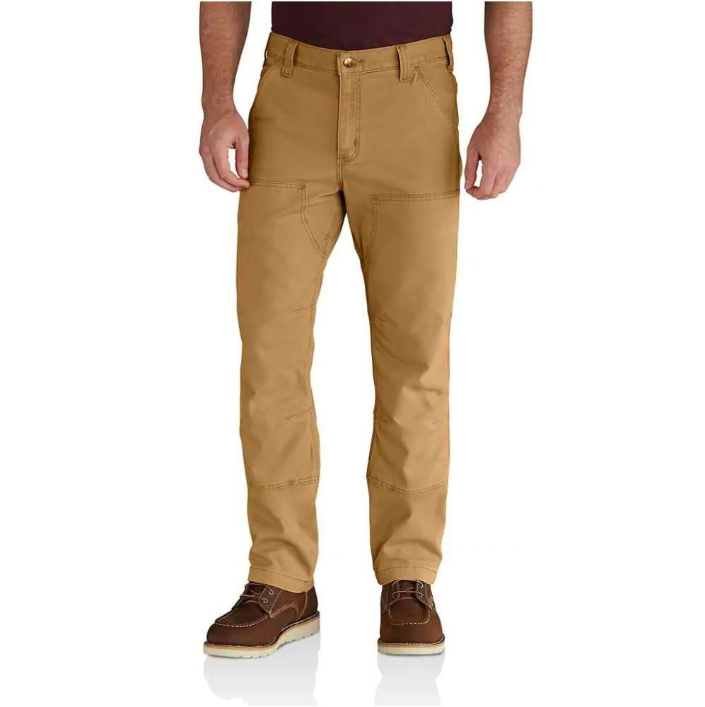 Rugged Flex® Rigby Double Front Work Pants for Men - Durable Hickory Brown Workwear for Construction & Outdoor Activities