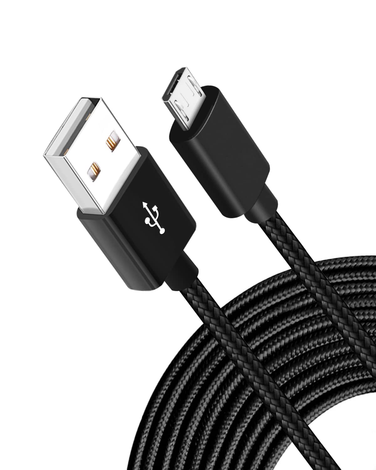 5M Extra Long Micro USB Cable - Nylon Braided Android Charger Cord for PS4 Controller, Samsung S7/S6/S5, Kindle Fire, HTC & Sony Devices | Fast Charging & Durable for Home, Office & Travel Use