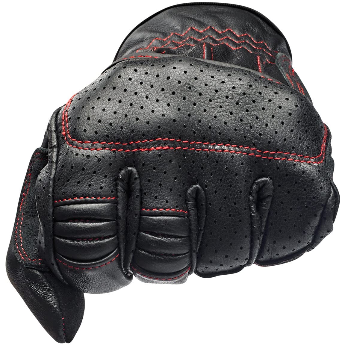 Biltwell Borrego Motorcycle Gloves - CE Certified, Abrasion Resistant, Shock Absorbing, Hard Knuckle Protection (Redline) - Ideal for Street Riding, Cruisers & Adventure Biking