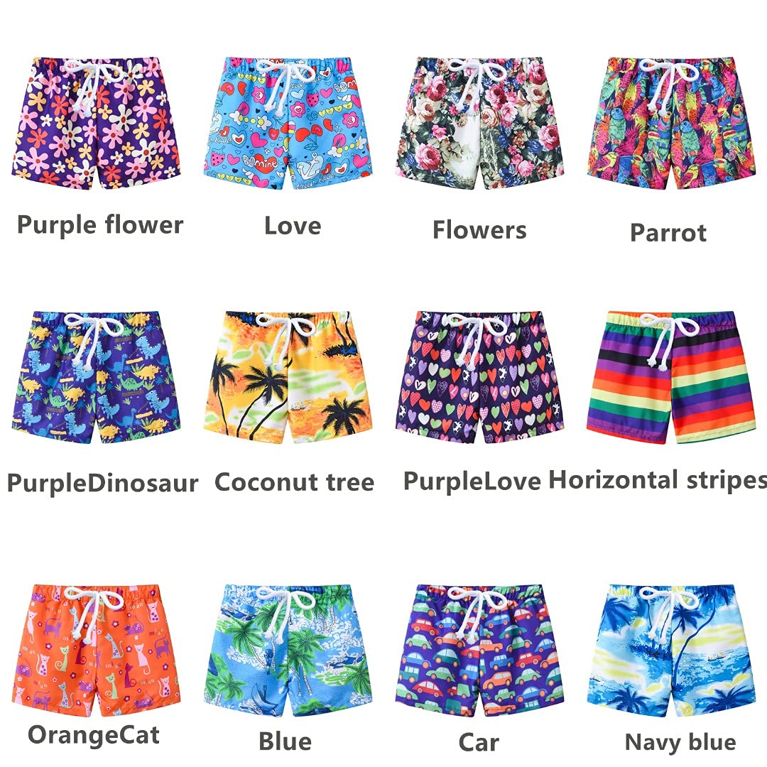 **Boys' Swim Trunks for Toddlers & Kids 3-12 Years - Quick Dry, Breathable Swim Shorts with Fun Prints - Perfect for Beach, Pool & Summer Water Play**