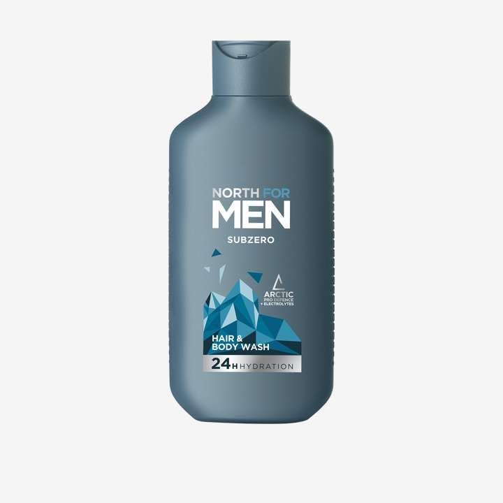 NORTH MEN Subzero Hair and Body Wash for Men - Hydrating Shampoo & Body Cleanser - All-in-One Grooming Solution for Cold Weather & Outdoor Activities