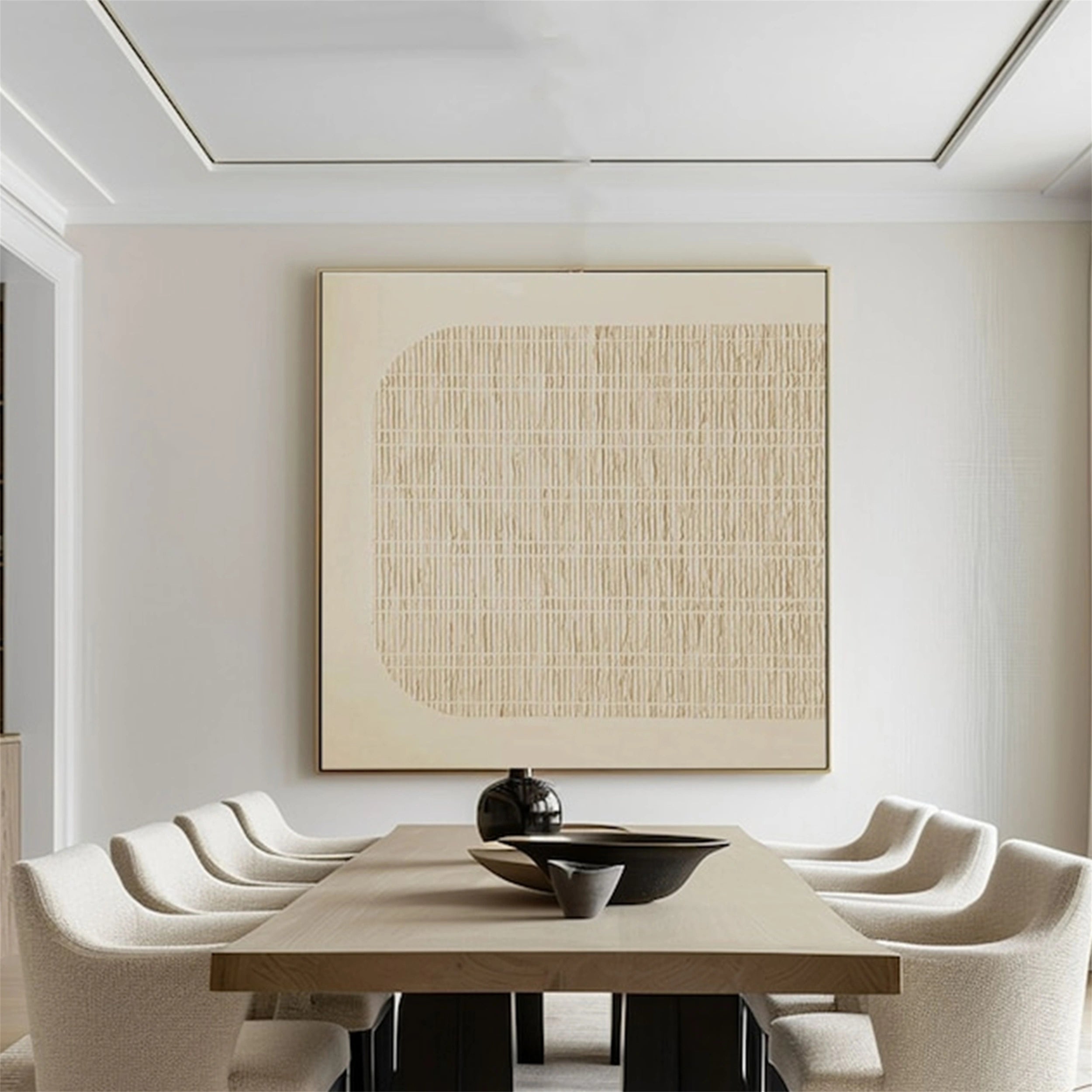 Abstract Wall Art Canvas Print - Beige & Brown Modern Home Decor #BB084 - Perfect for Living Room, Bedroom & Office Decor