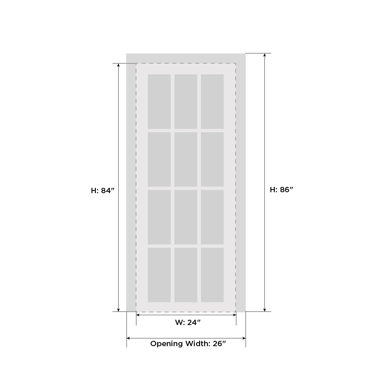 SARTODOORS 24x84 Inch White Solid Wood Closet Door with Planum 0010 White Silk Finish & Satin Nickel Frame Trims - Perfect for Bedroom, Walk-in Closet, and Home Organization