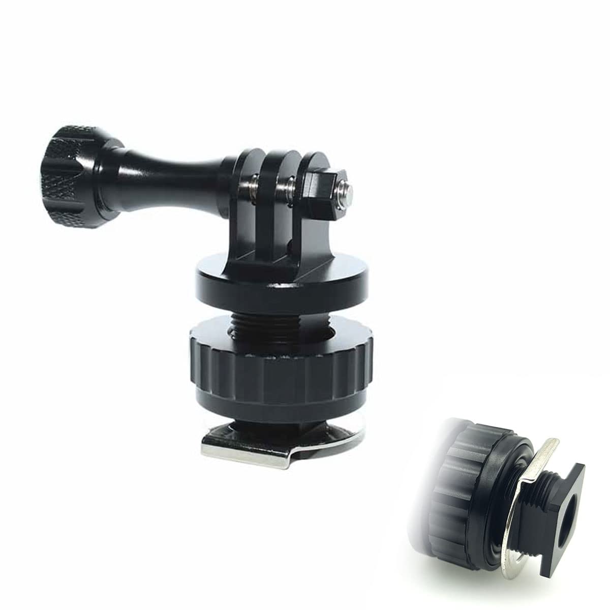 GoPro Hot Shoe Mount Adapter - Compatible with Hero 7/6/5/4 Action Cameras, DSLR Cameras & Ring Lights - Tripod Mount for Photography, Vlogging & Studio Lighting Accessories