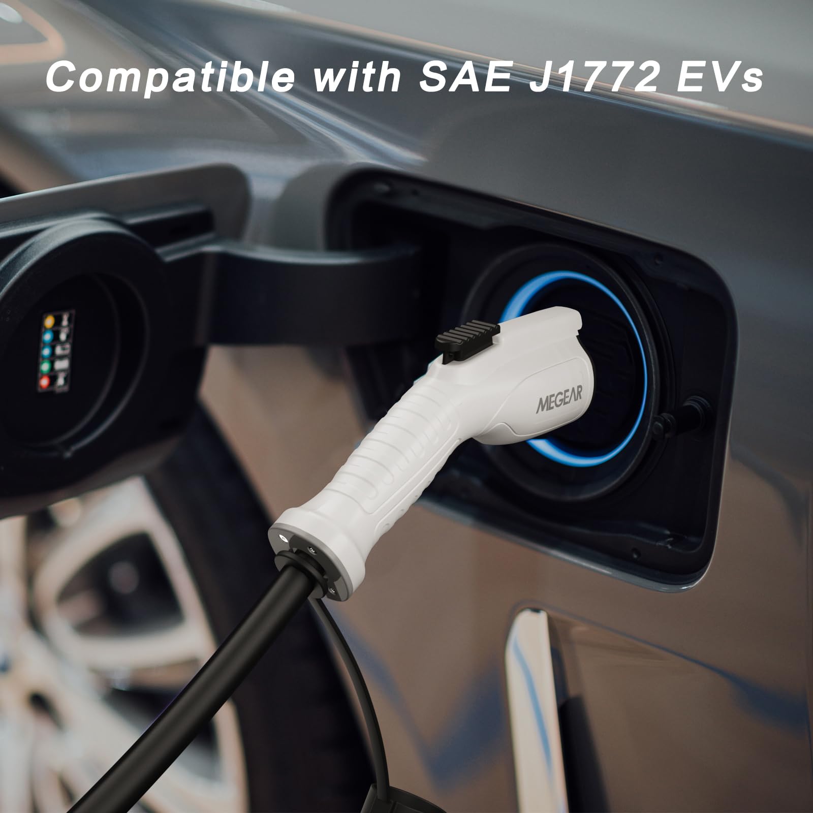Level 1 EV Charger 16 Amp 25FT Cable - Portable J1772 Electric Vehicle Charger with NEMA 5-15 Plug - Perfect for Home, Office & Travel Charging