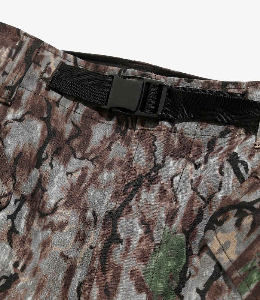 Men's Belted BDU Shorts - Cotton Ripstop Fabric, S2W8 Horn Camo Pattern - Military Tactical Shorts for Outdoor Hunting & Airsoft
