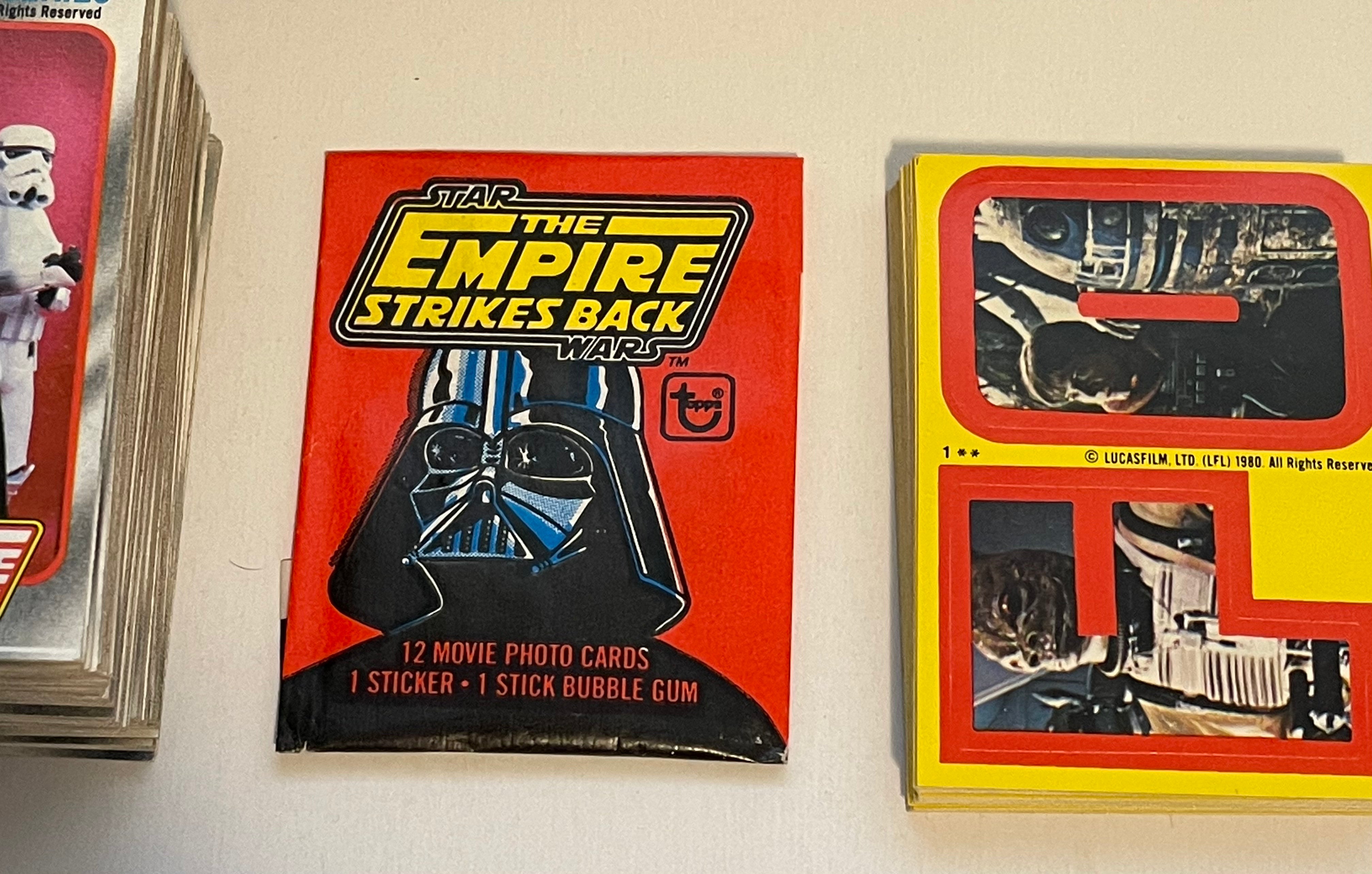 Empire Strikes Back Series 1 Rare Trading Cards & Stickers - 1980 Vintage Collectible Set in High Grade Condition | Star Wars Memorabilia for Display & Investment