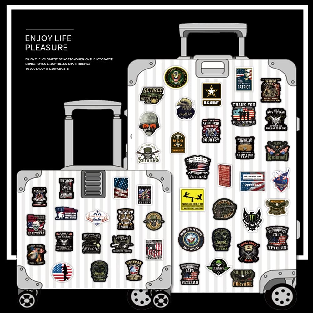 50PCS Military Stickers - US Army, Navy, Air Force & Infantry Decals - Waterproof Vinyl Stickers for Phones, Laptops, Tablets, Cars, Bikes, Helmets & More - Perfect for Kids, Teens, Adults & Patriotic Decor - Great for DIY Projects, Gifts & Personalizing Belongings
