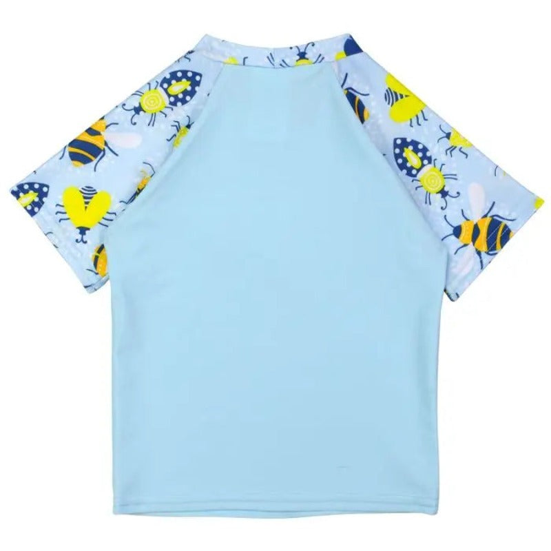 Boys' Rashguard Swim Shirt - UPF 50+ Sun Protection, Quick Dry, Short Sleeve Swim Top for Kids - Perfect for Beach, Pool & Water Sports Activities