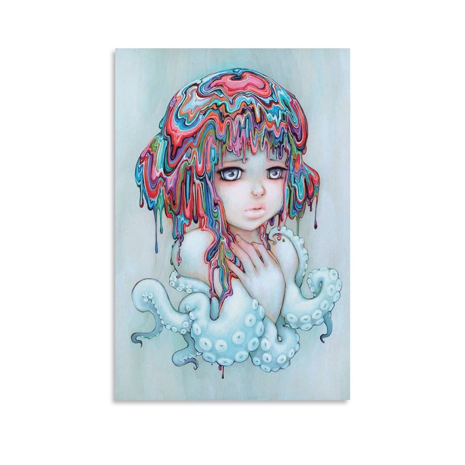 Rainbow Children's Painting Wall Art Decor - Modern Canvas Poster Print for Bedroom & Nursery (12x18 inches/30x45cm) - Perfect for Kids' Room, Playroom & Family Home Decor