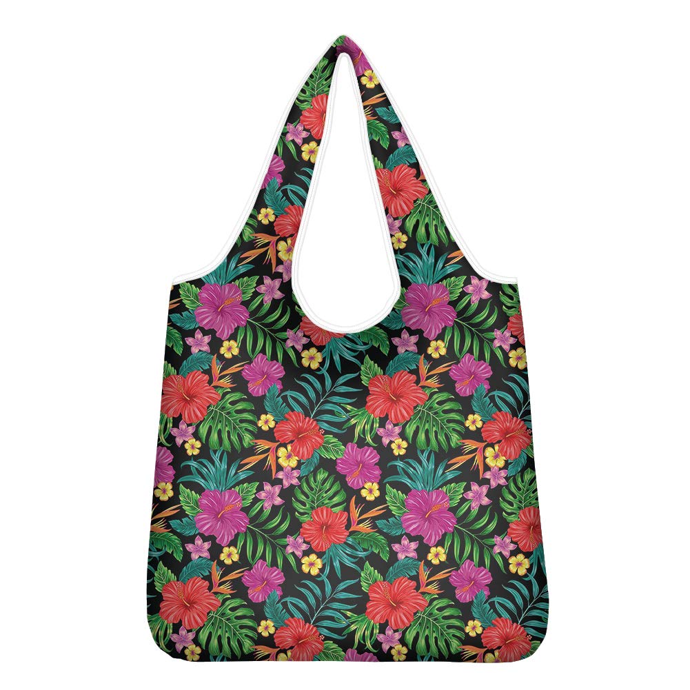 TOADDMOS Bichon Frise Flower Reusable Grocery Bags - Lightweight, Washable & Foldable Shopping Tote for Groceries, Beach, Picnics & Daily Errands