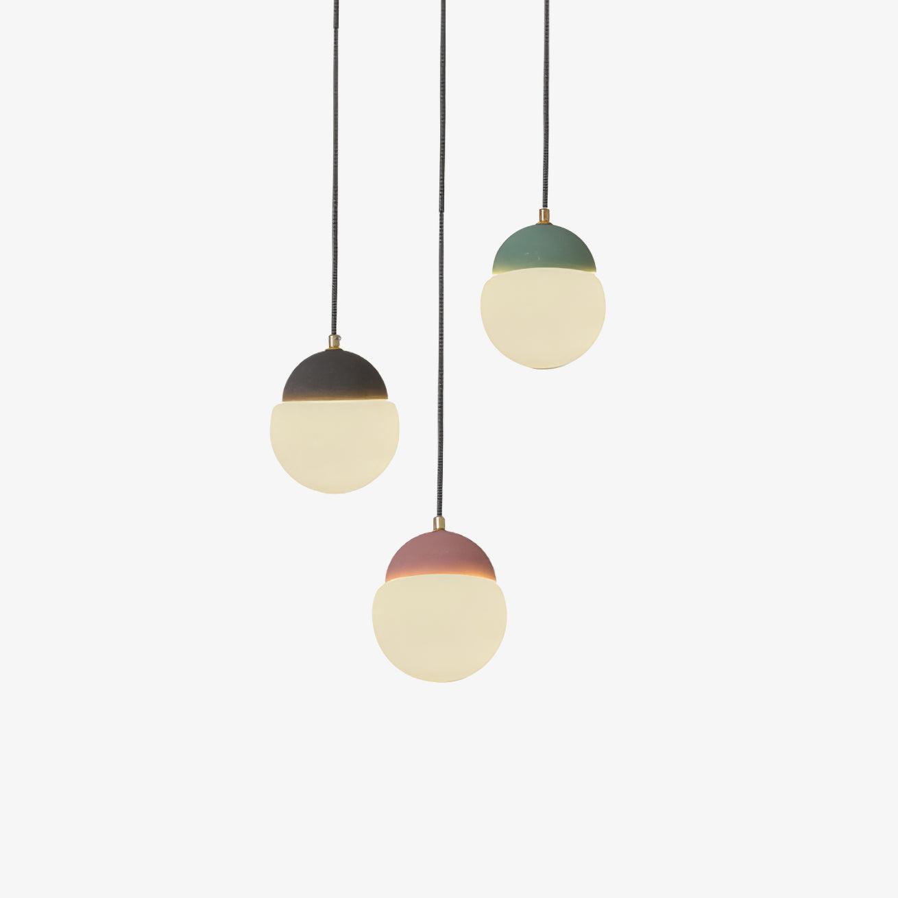 Modern Cement Eclipse Pendant Light - Industrial Style Hanging Lamp for Kitchen Island, Dining Room & Bedroom Lighting - Dimmable Edison Bulb Compatible