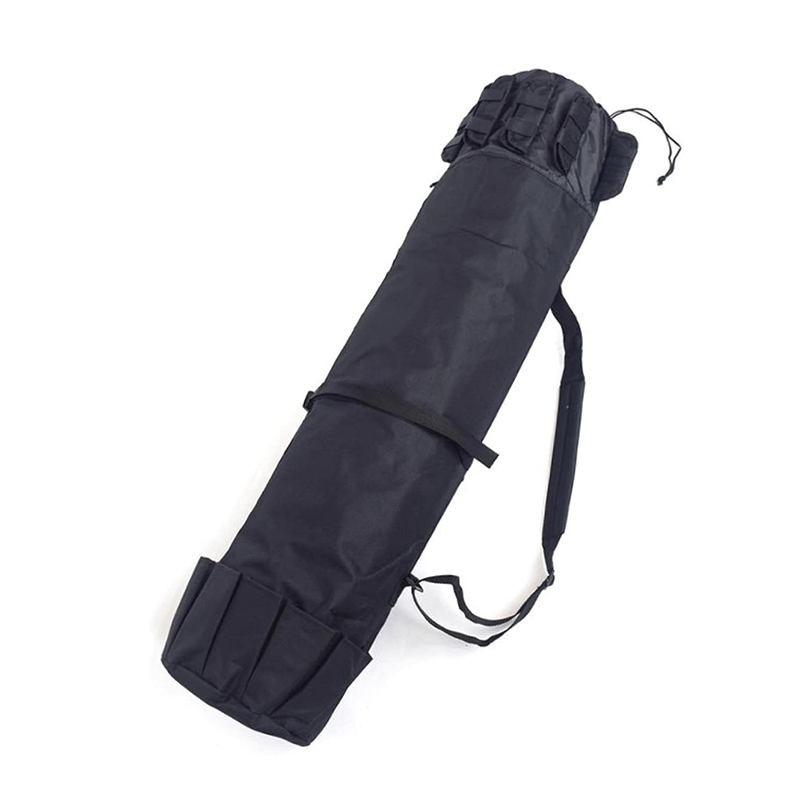 TOMYEUS Portable Fishing Rod Bag - Waterproof Nylon Fishing Rod Case with 5 Color Options, Multi-Functional Tackle Storage for Travel & Outdoor Fishing (Black) - Perfect for Beach, Boat & Camping Trips