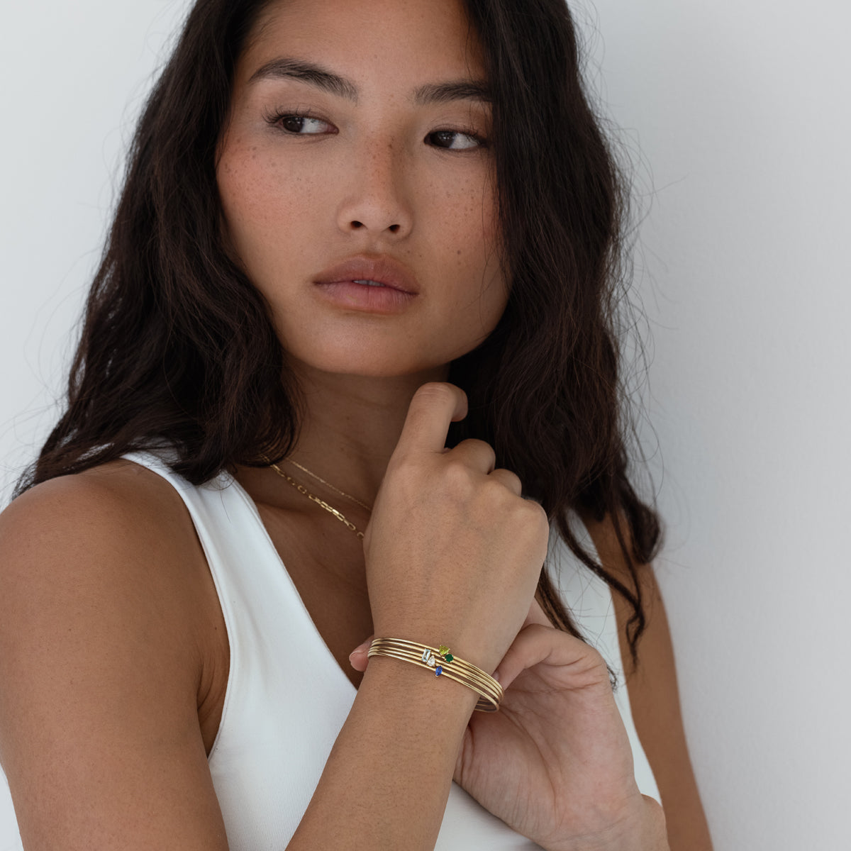 Birthstone Cuff Bracelet for Women - Personalized Sterling Silver Zodiac Charm Bracelet - Perfect for Birthday, Anniversary & Mother's Day Gifts