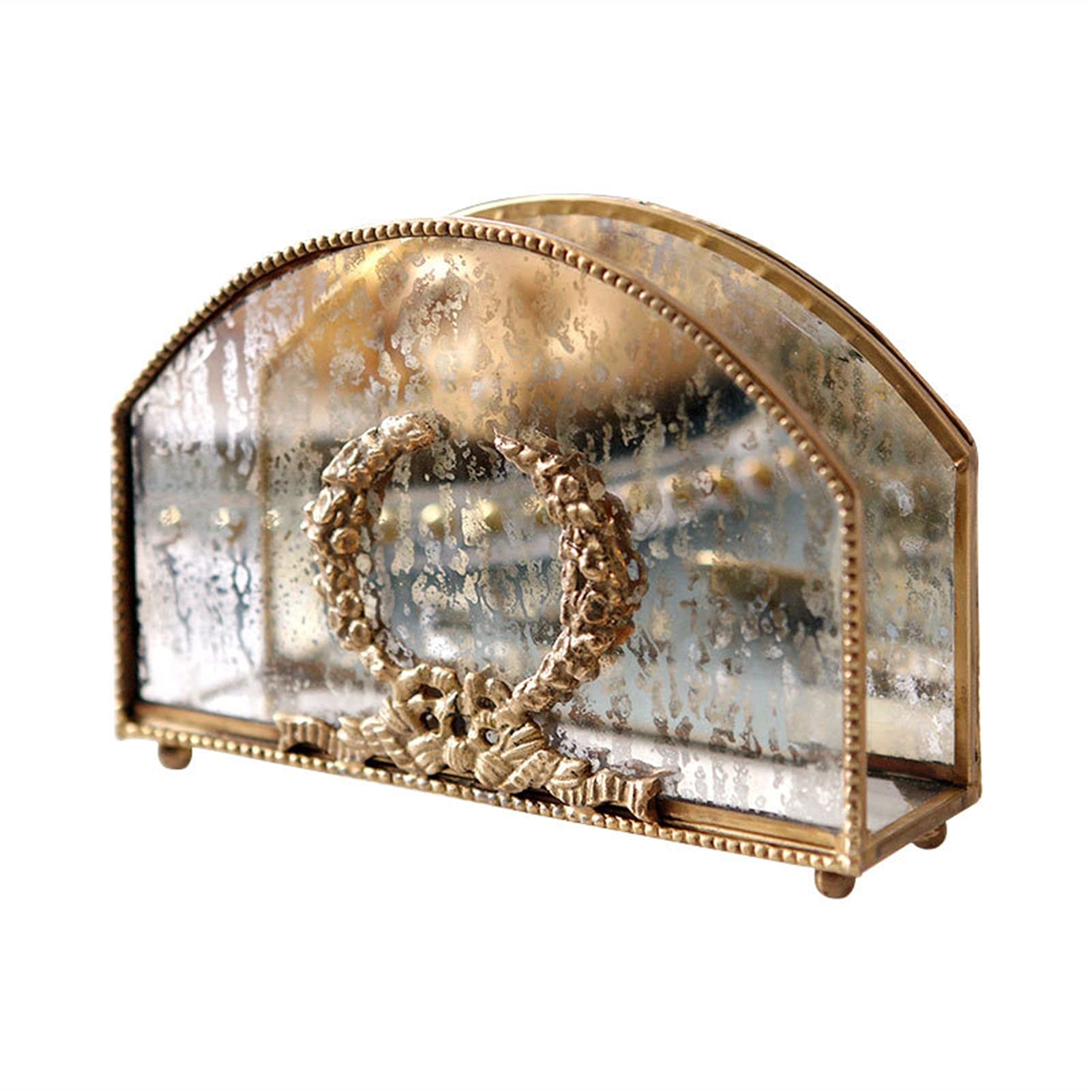 Tolalo 7 Inch Freestanding Tissue Dispenser - Shiny Brass Paper Napkin Holder for Kitchen, Restaurant, Bar & Table Decor - Perfect for Home Dining, Office Breakroom and Party Serving