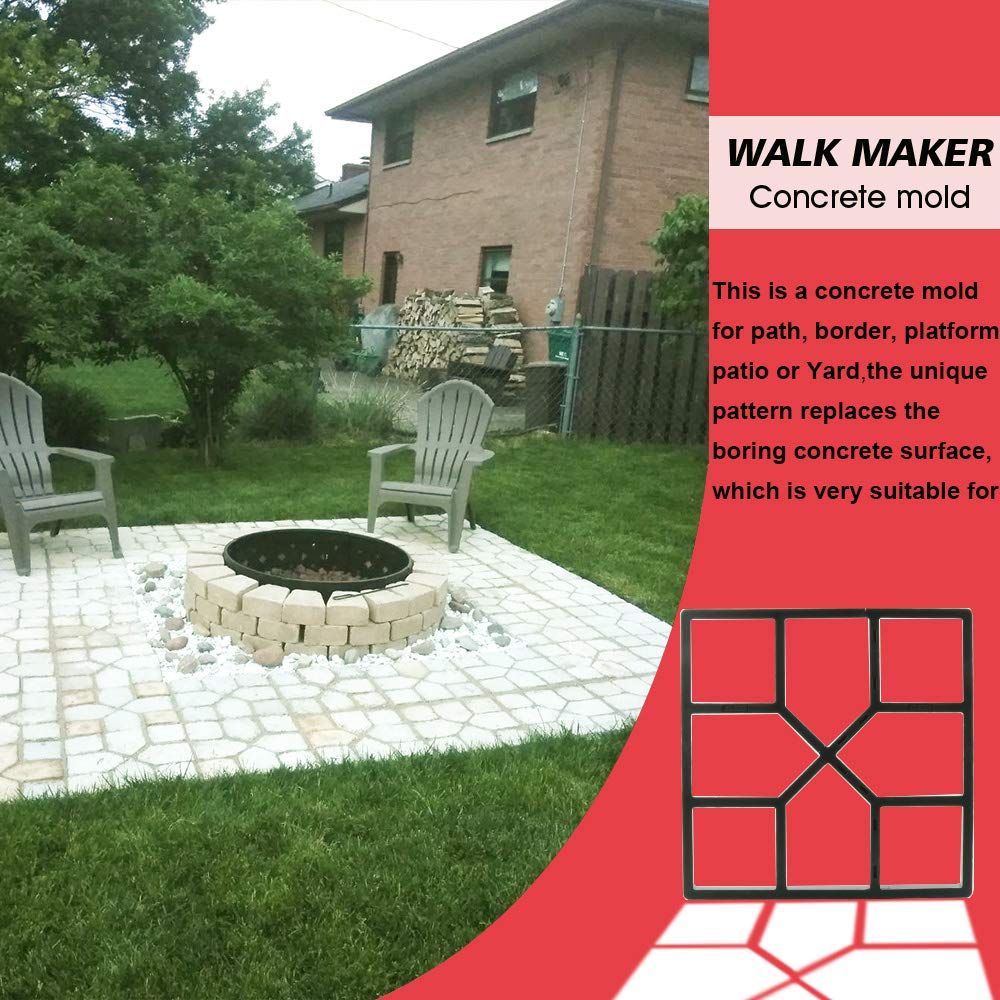 Anothera 15.7x15.7x1.57 Inch Reusable Concrete Path Maker Mold - Square Stepping Stone Paver for DIY Walkway, Lawn, Patio & Garden Paving - Perfect for Yard Landscaping and Outdoor Decor