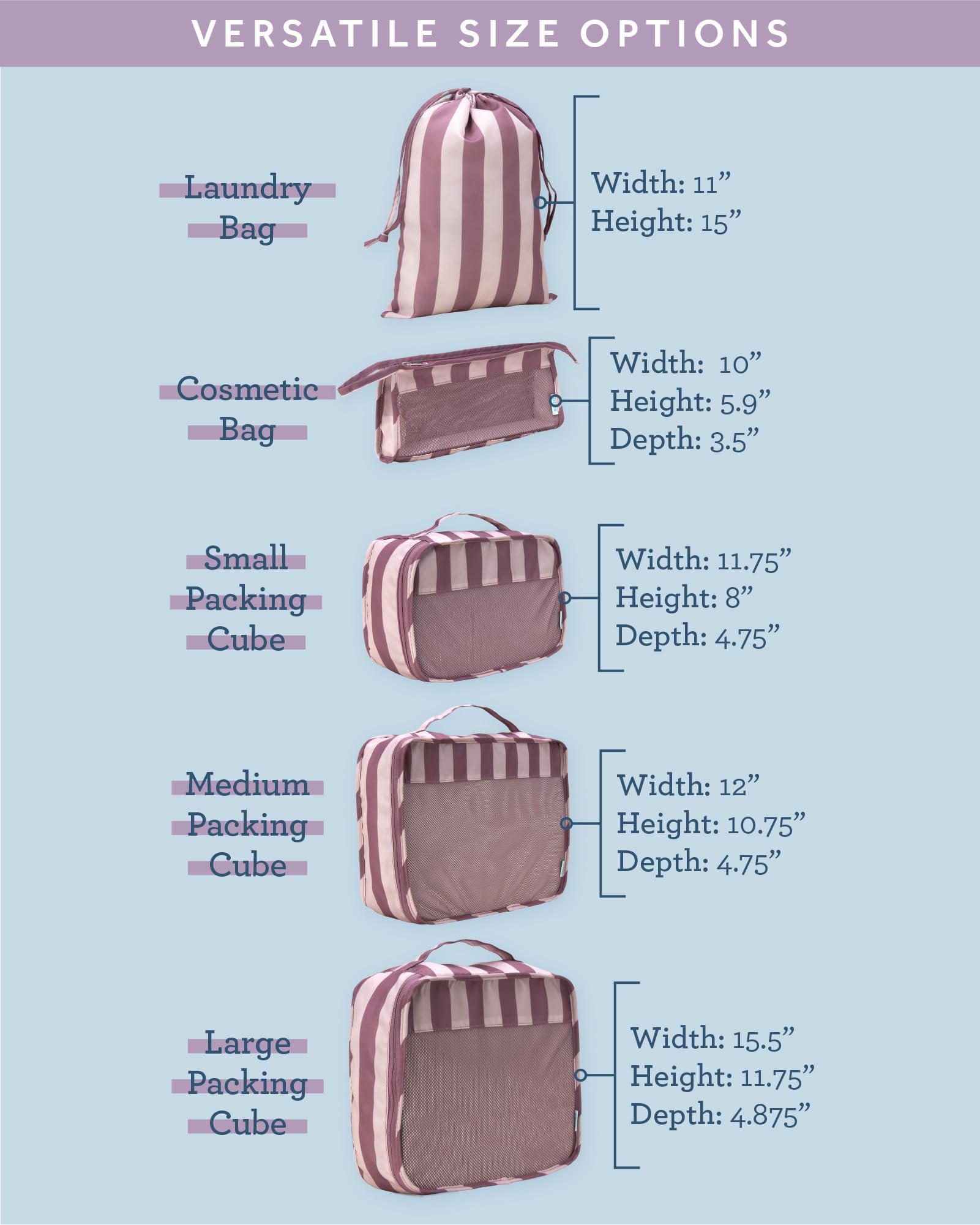 Bliss 5-Piece Packing Cubes Set for Travel - Compression Organizer Bags with Mesh Front & Two-Way Zippers - Perfect for Luggage, Road Trips, Toiletry & Cosmetics Storage (Pink Gaze) - Ideal for Business Trips, Vacation Packing & Suitcase Organization
