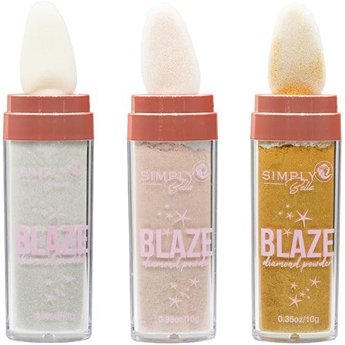 BLAZE DIAMOND POWDER HIGHLIGHTER - Shimmering Face & Body Highlighter Makeup for Glowing Skin | Perfect for Parties, Photos & Special Occasions