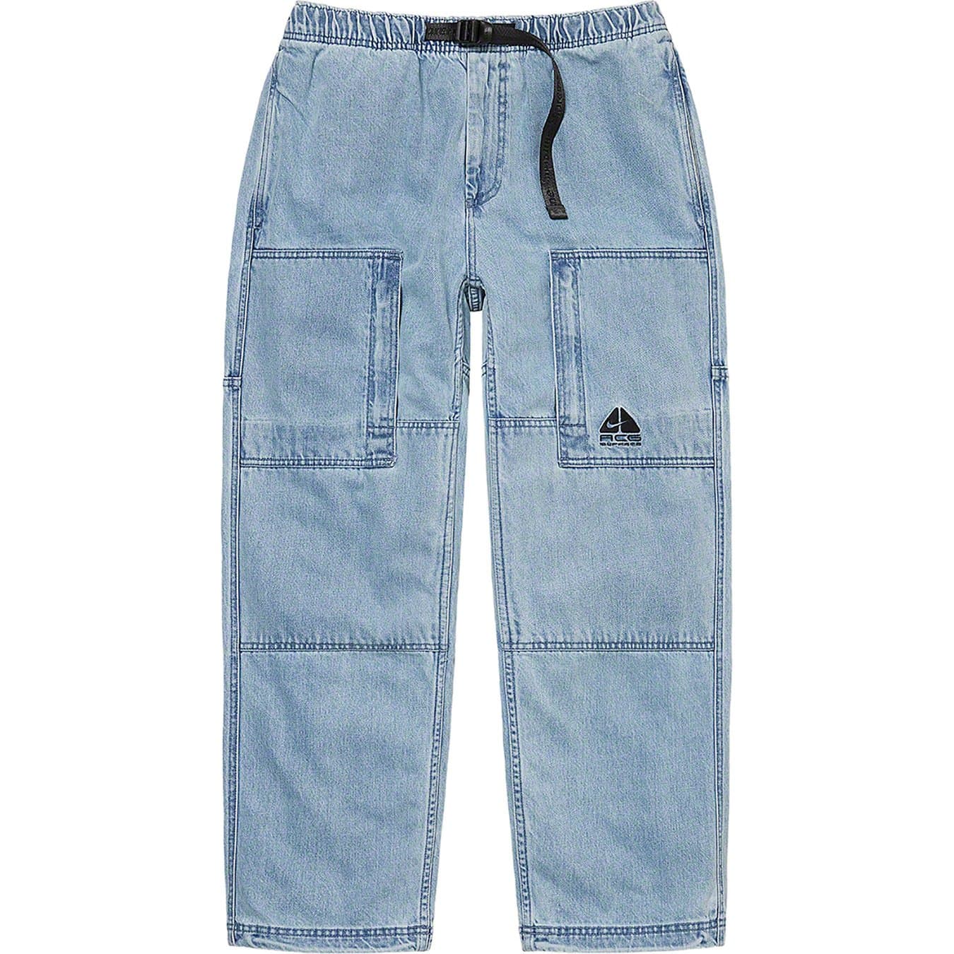 Supreme Nike ACG Belted Denim Pants - Washed Blue Jeans for Men | Outdoor Hiking & Urban Streetwear Fashion