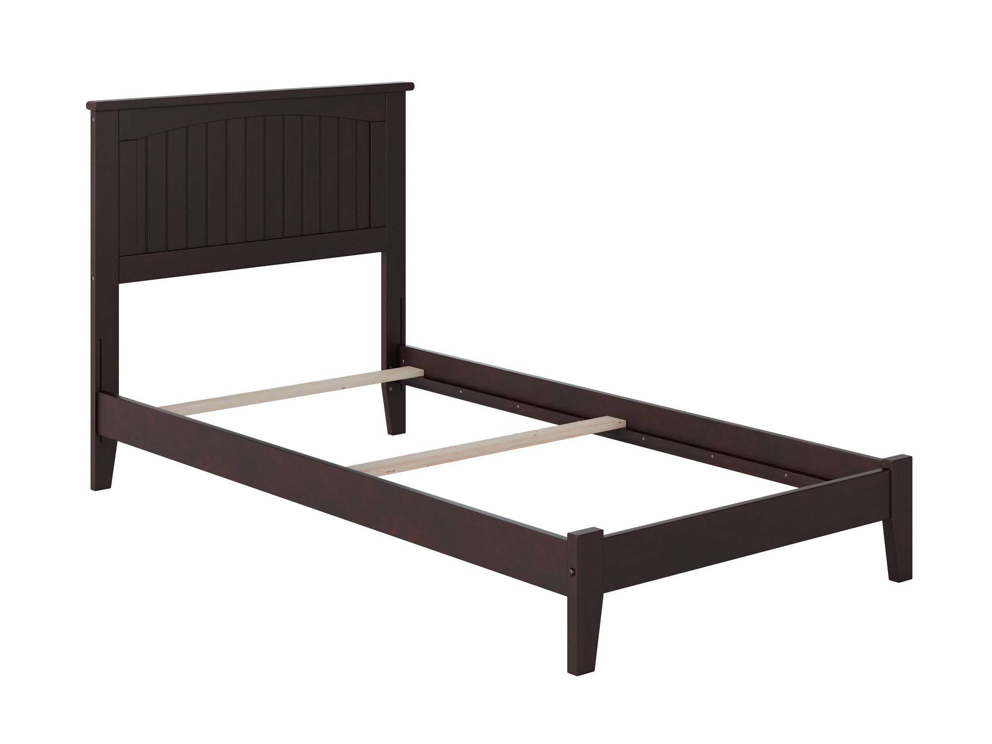 AFI Nantucket Twin Foundation Bed with USB Charger - Espresso Wood Finish, Modern Platform Bed Frame for Small Spaces, Kids Room & Guest Bedroom