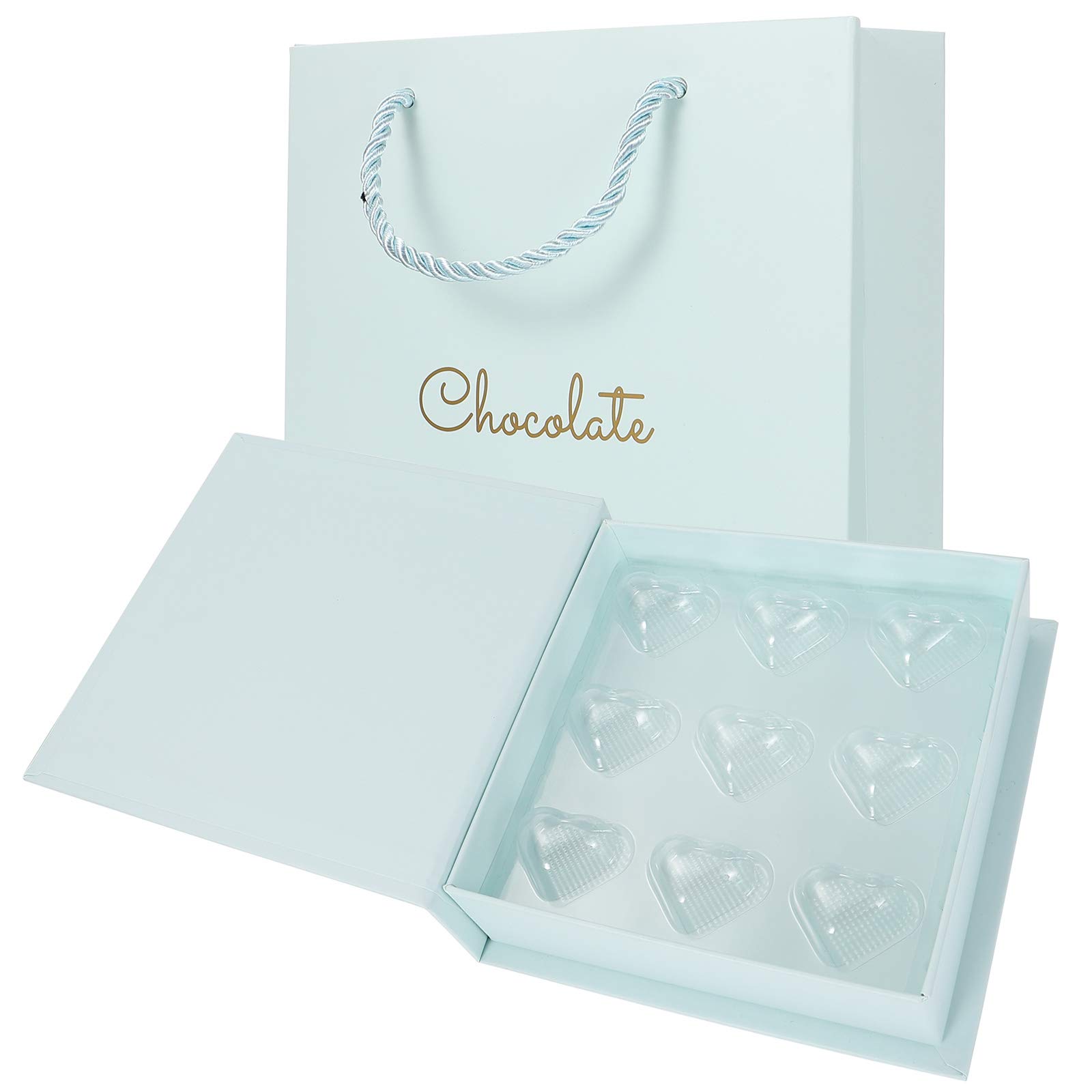 1pc Heart Shaped Chocolate Gift Box for Valentine's Day - Premium Chocolate Packaging with 9 Slots | Perfect for Romantic Gifts, Anniversary Surprises & Sweet Treats Presentation
