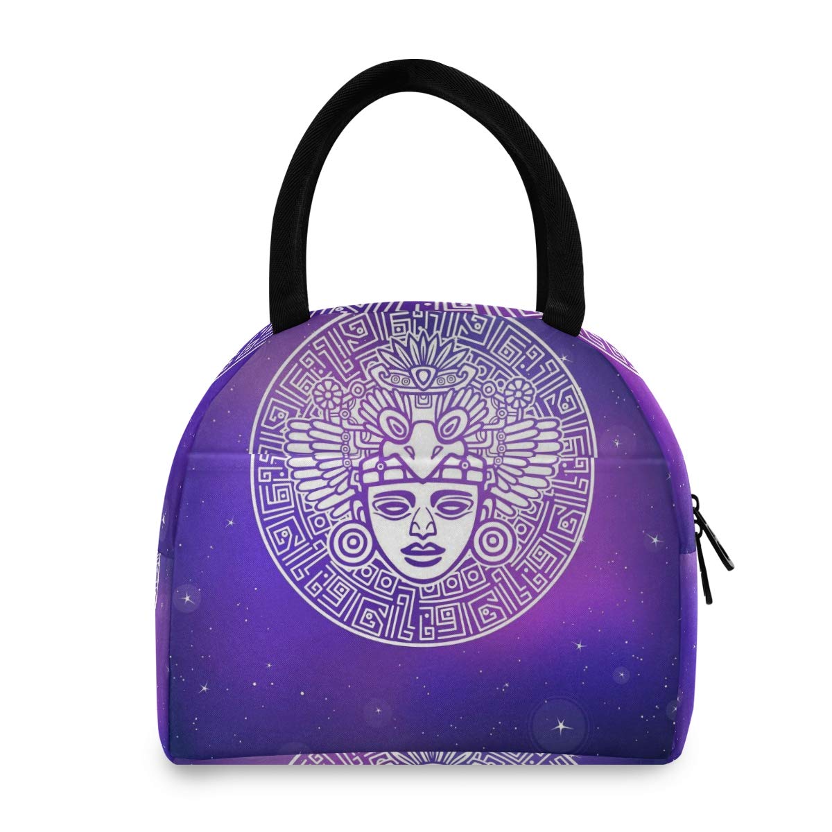 Stylish Abstract African Print Insulated Lunch Bag for Women & Men - Freezable Wide-Open Lunch Box for Work, Office, School, Picnic & Outdoor Activities