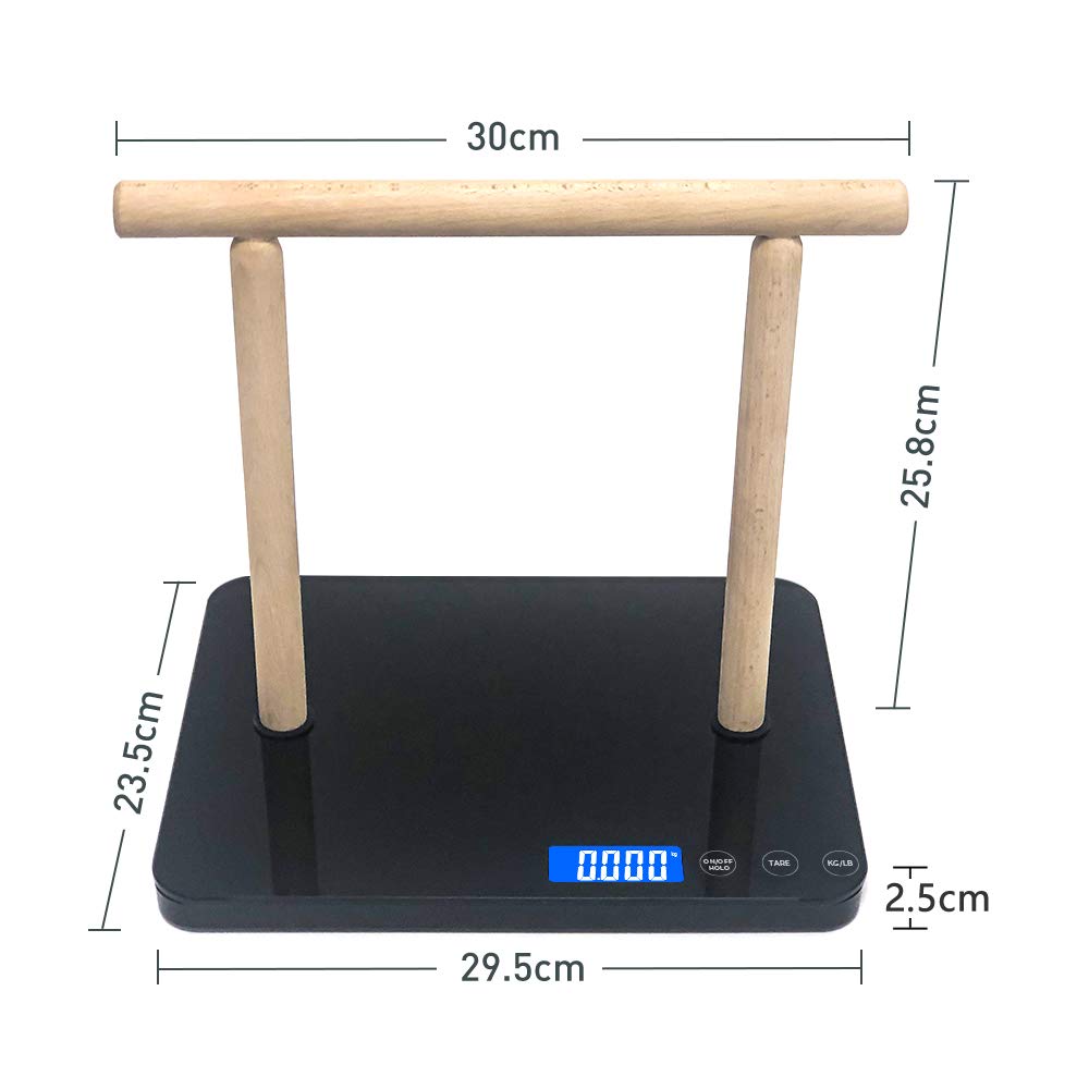 **Digital Pet Bird Scale - 0.05oz Accuracy, 70oz Capacity with Perch - Easy Clean Black Glass Platform for Parrots & Macaws | Perfect for Training, Health Monitoring & Avian Care**
