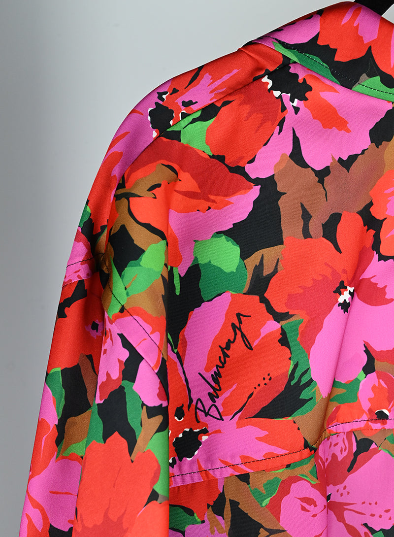 Balenciaga Floral Pink Shirt Size 44 - Stylish & Trendy for Casual Outings & Parties