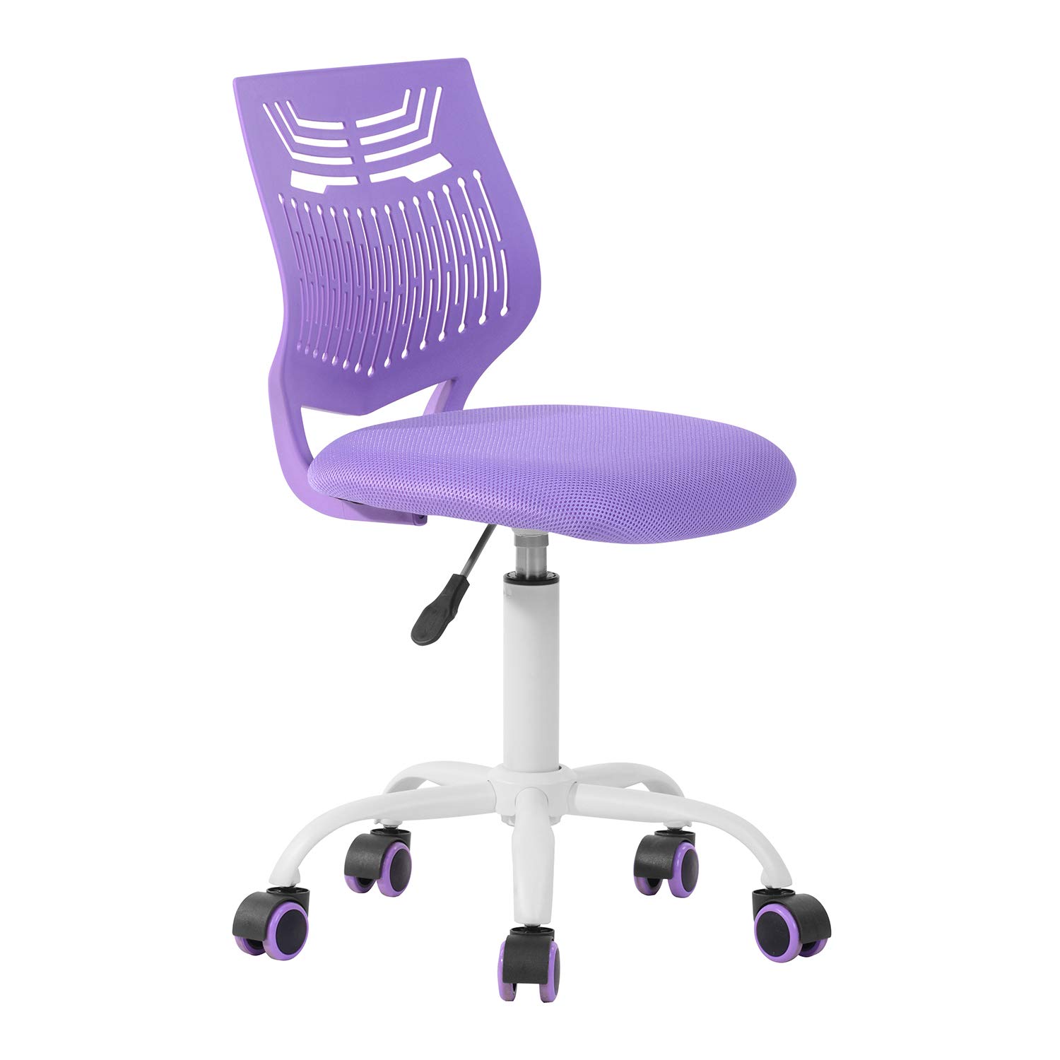 **Ergonomic Kids Desk Chair - Adjustable Armless Study Chair with Breathable Mesh Cushion, 360° Swivel & Rolling Wheels for Children & Students (Purple) - Perfect for Home Office, Online Learning & Gaming Setup**