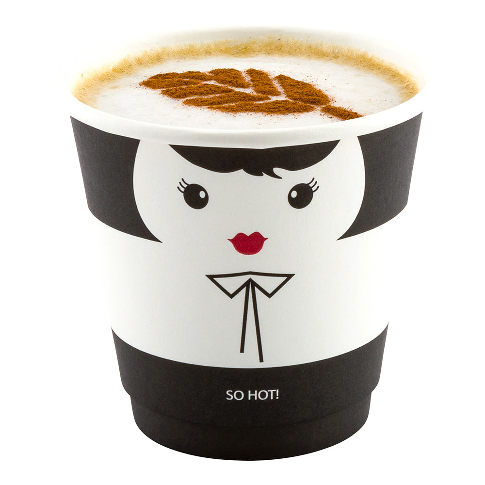 Premium 8 oz Double Wall Insulated Paper Coffee Cups - 25 Count Box (3.5
