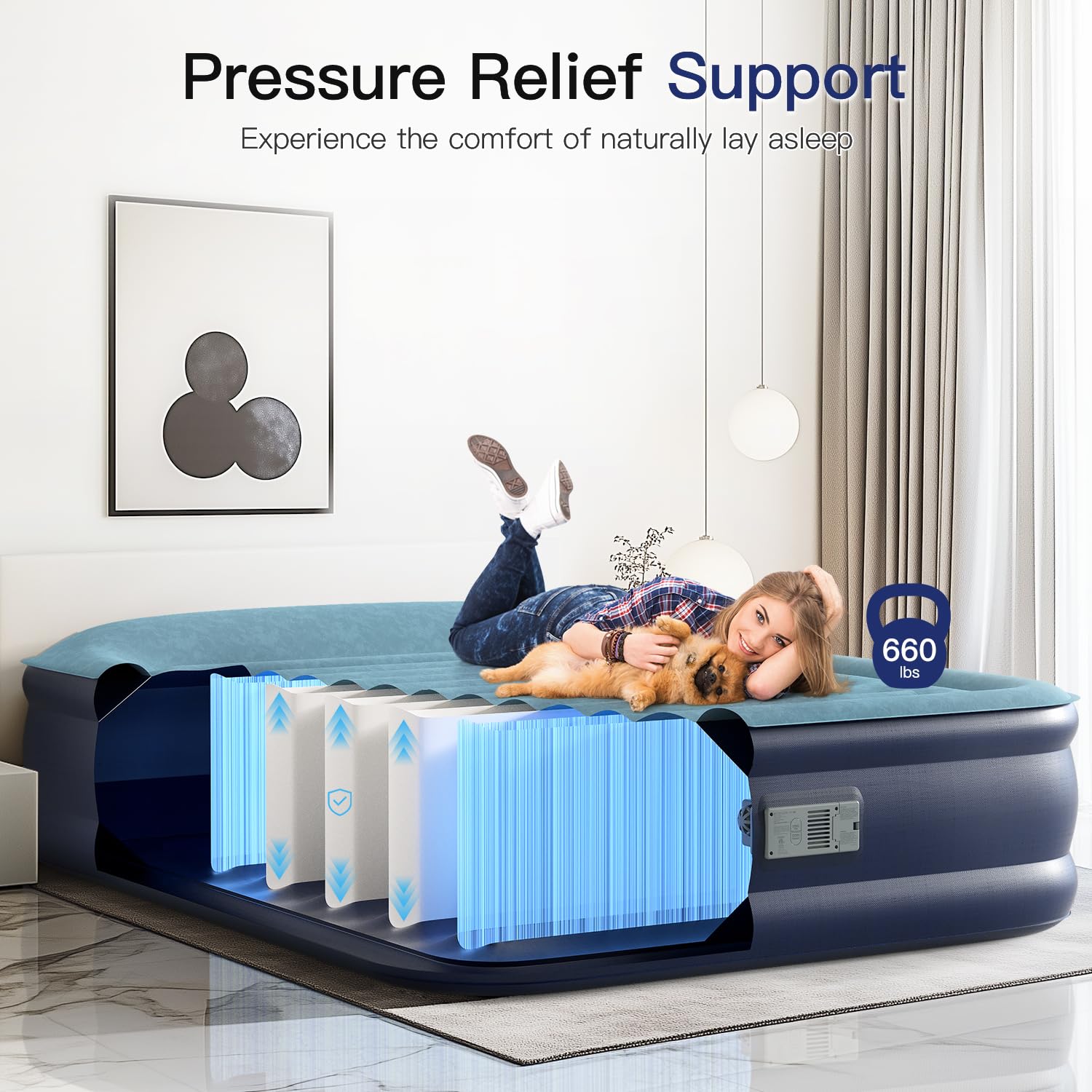 **Queen Air Mattress with Built-in Pump - 20