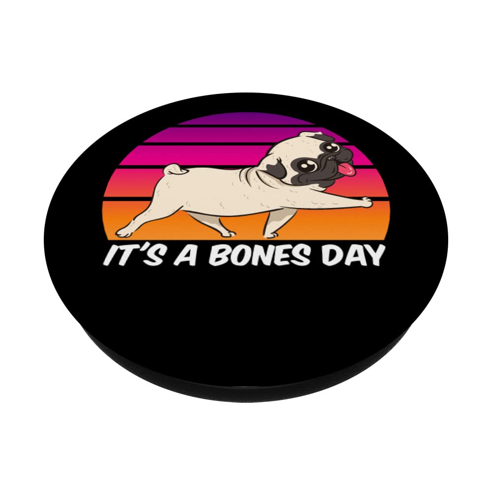 Bones or No Bones - Funny Pug PopSockets Swappable PopGrip | Cute Dog Phone Grip Stand for iPhone & Android | Perfect Gift for Pet Lovers & Pug Owners