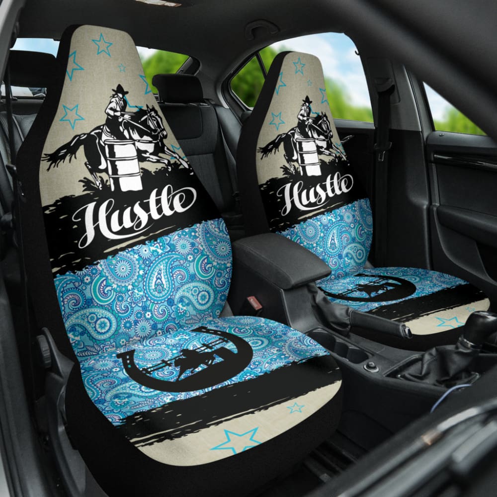 Custom Barrel Racing Horse Lovers Car Seat Covers - Durable & Stylish for Western Riders - Perfect for Trucks, SUVs and Horse Trailers - Great Gift for Equestrian Enthusiasts