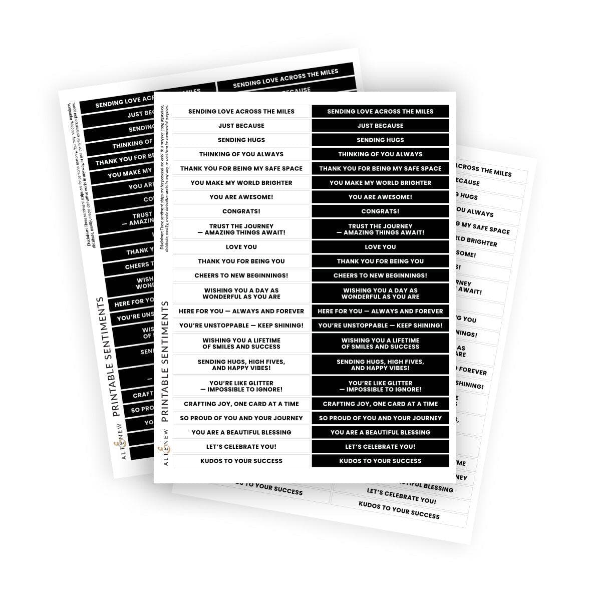 Printable Sentiments for Every Occasion - Greeting Cards, Invitations & Party Decor - Perfect for Birthdays, Weddings & Holidays