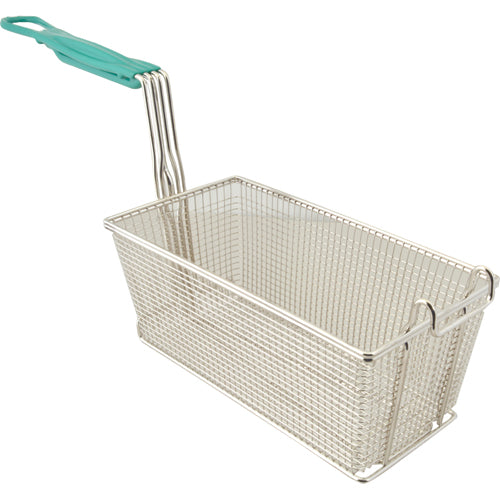 FMP 225 1026 E Z Grip Fryer Basket - 12 7/8 x 6 1/2 Inches - Non-Stick Deep Fry Basket for Restaurant & Home Kitchen - Perfect for French Fries, Chicken Wings & Seafood