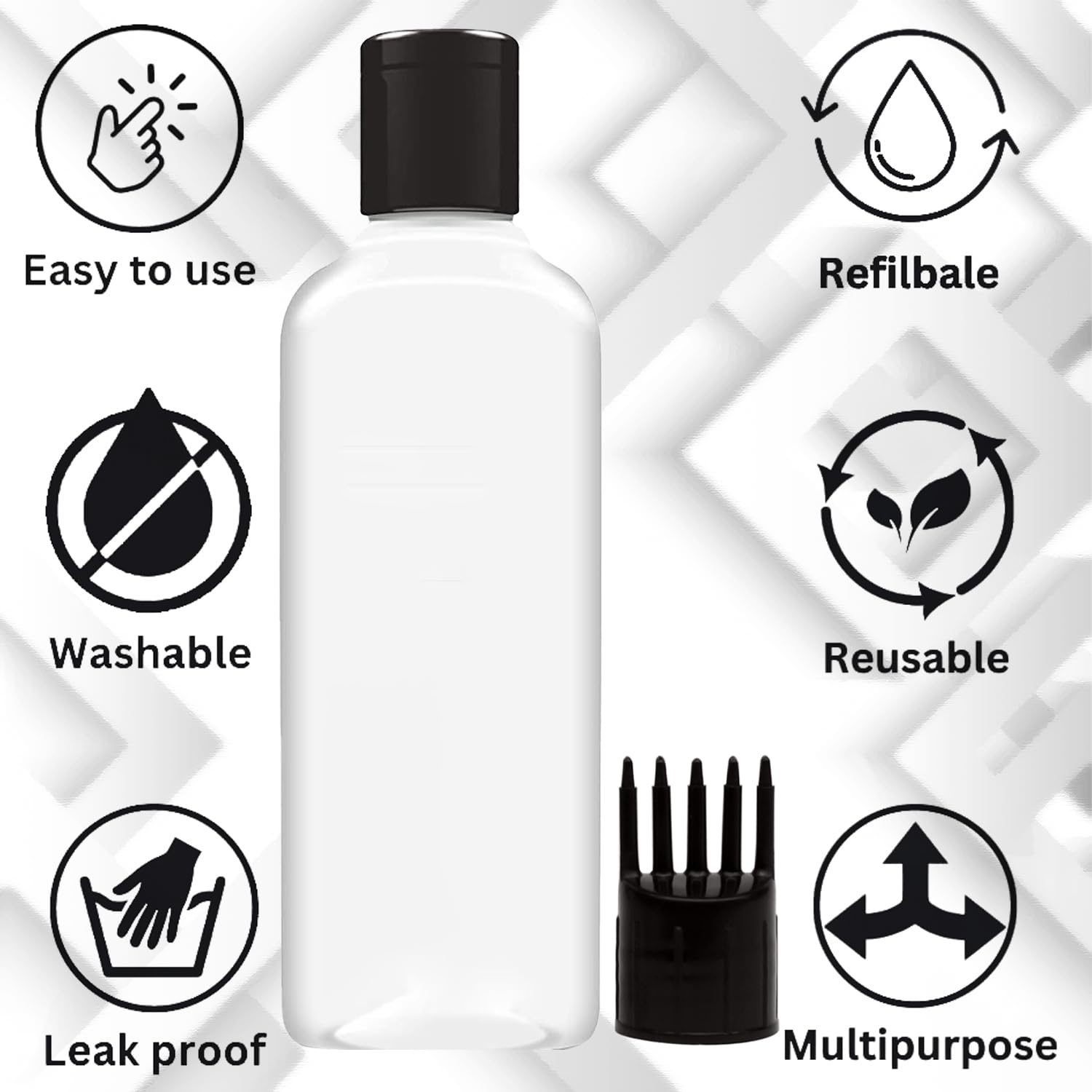 HUNCHA 120ml Hair Root Applicator Bottle with Comb Cap - Scalp Treatment for Hair Oil, Shampoo & Medicine - Hair Growth Accessories (Pack of 2) - Perfect for At-Home Hair Care & Salon Treatments