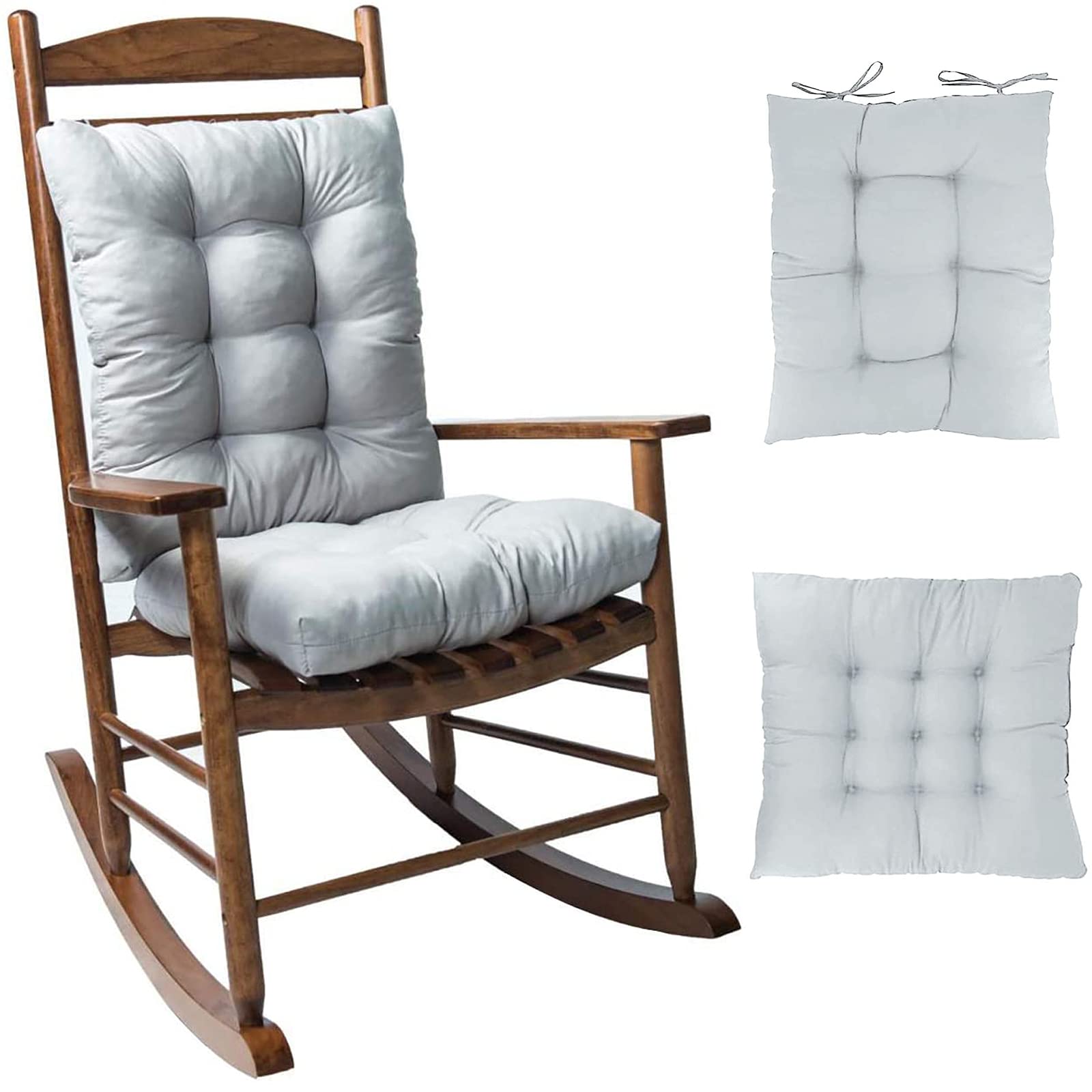 2-Piece Gray Garden Bench Seat Cushions - Waterproof Outdoor Patio Furniture Cushions for Lounger, Swing, Deck & Porch - Comfortable Long Bench Pads for Relaxing in Your Backyard or Garden