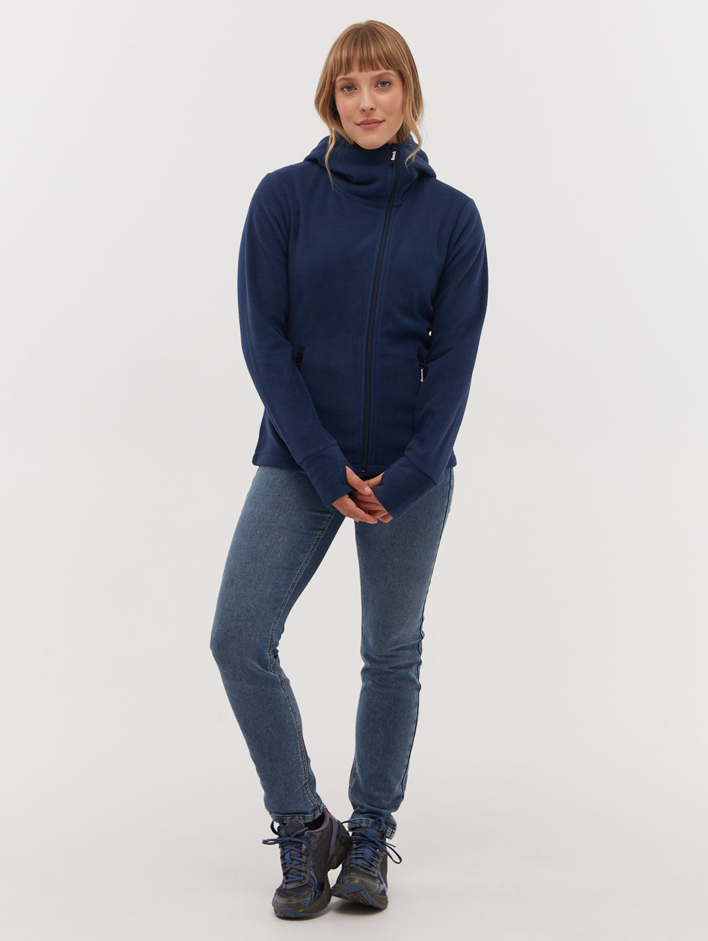 Ninja Microfleece Asymmetric Zip Up Hoodie - Warm Winter Pullover for Men & Women - Perfect for Outdoor Activities, Hiking and Casual Wear